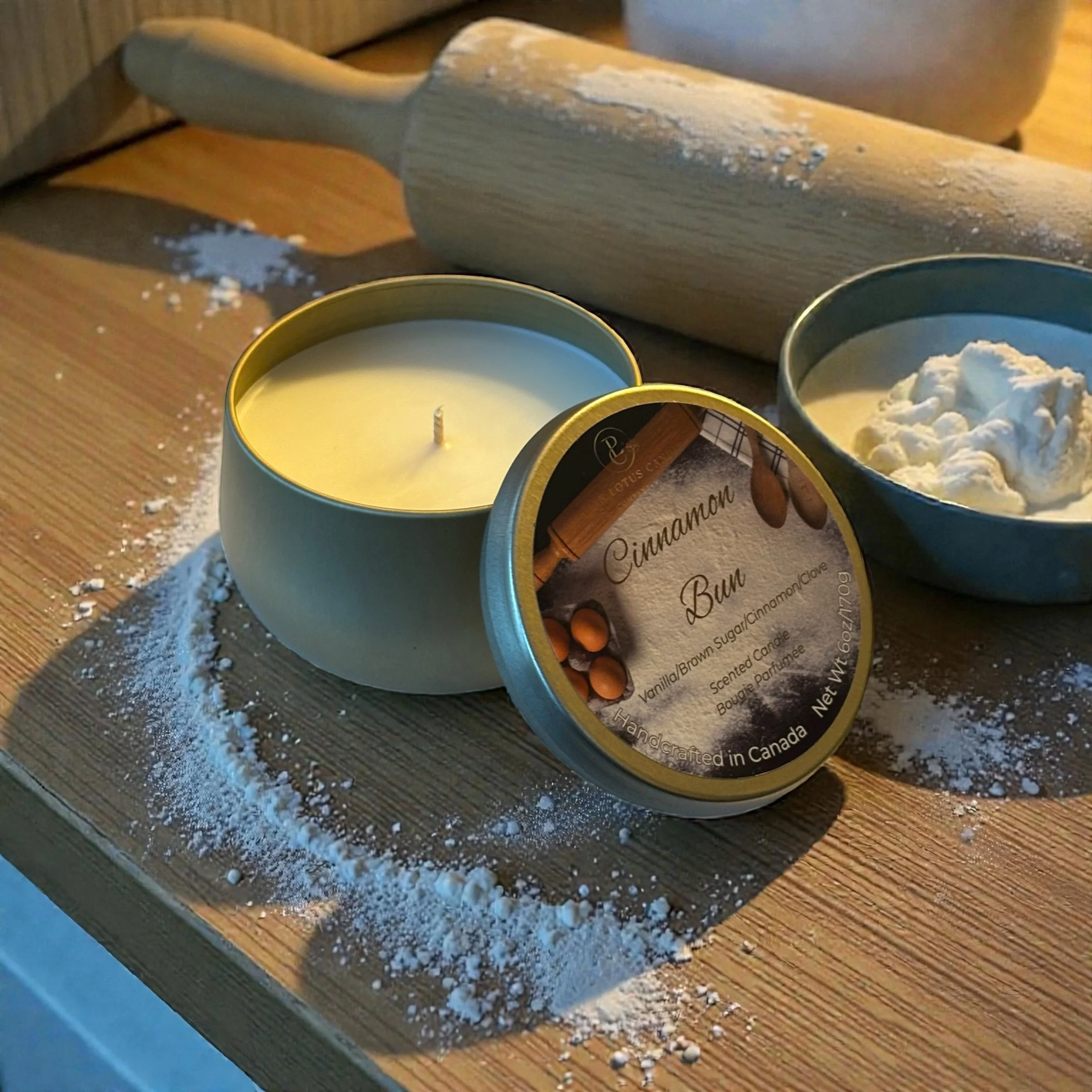 Cinnamon Bun Scented Candle- Classic Tin