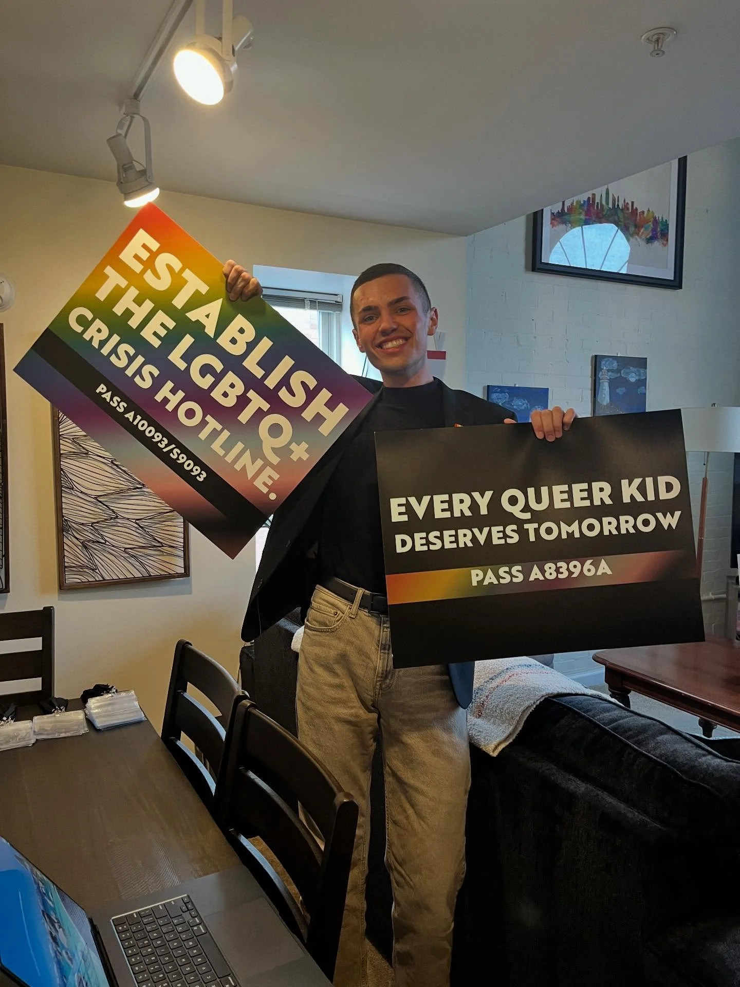 Collar City Pride&rsquo;s Board Chair @meagon_nolasco and Lower Adirondack Pride&rsquo;s Board President @camcardinale hard at work on the finishing touches for Out Loud Upstate Queer Advocacy Day! See you all Monday, April 27th to continue fighting 
