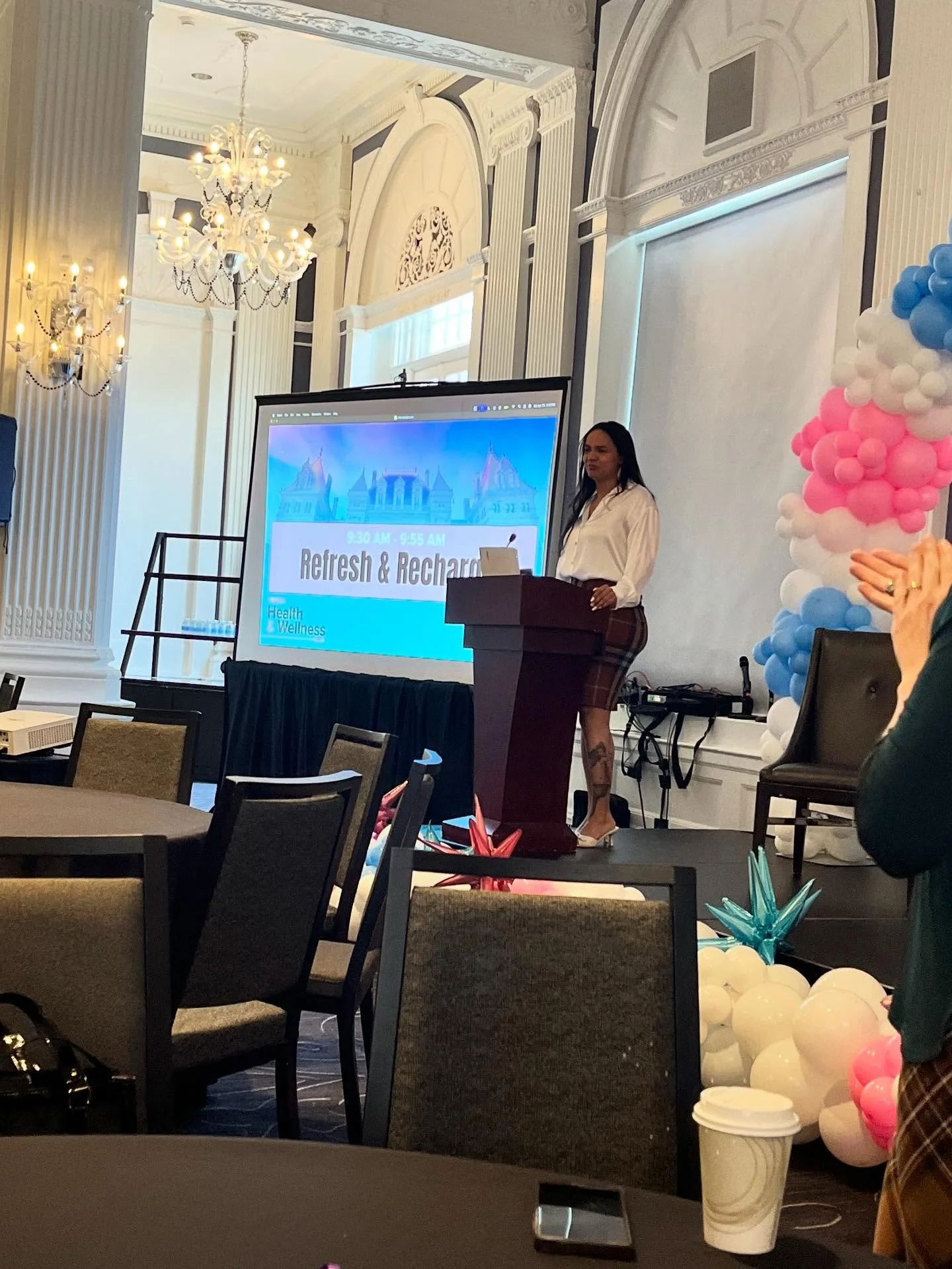 Today, Collar City Pride founder and board chair @meagon_nolasco had the pleasure of presenting at the @nytransadvocacygroup Health and Wellness Summit in Albany. They also had the absolutely honor of meeting and chatting with Missouri Representative