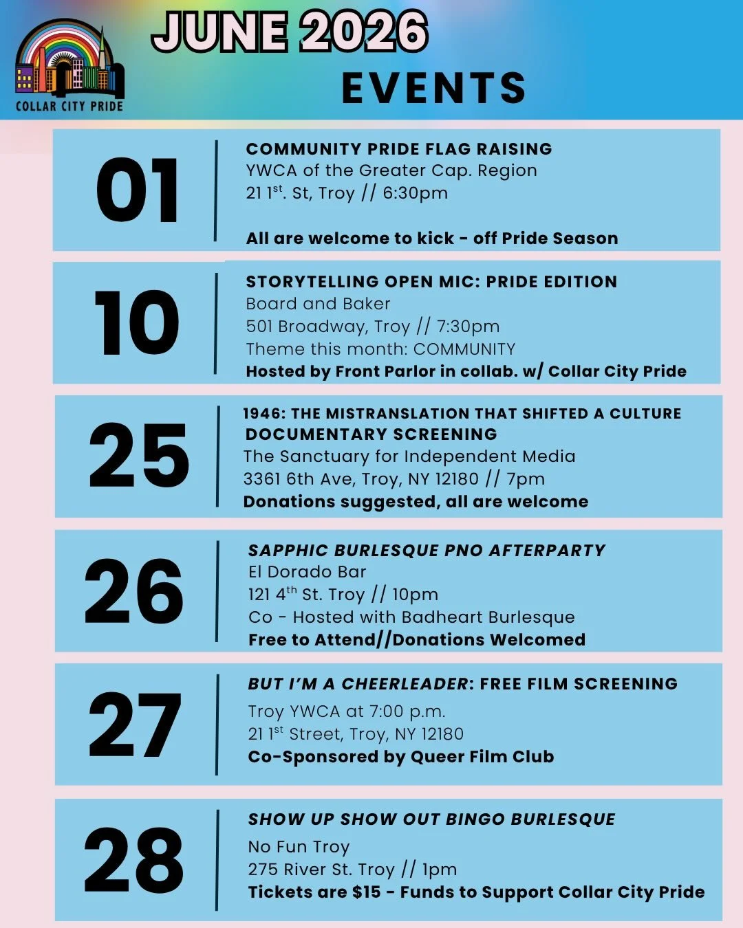 June is a sacred month in our community. A time to remember those who came before us, gather and celebrate, and kick off what we at Collar City Pride like to call Pride Season, as we push for awareness and visibility for more than 30 days. This is a 