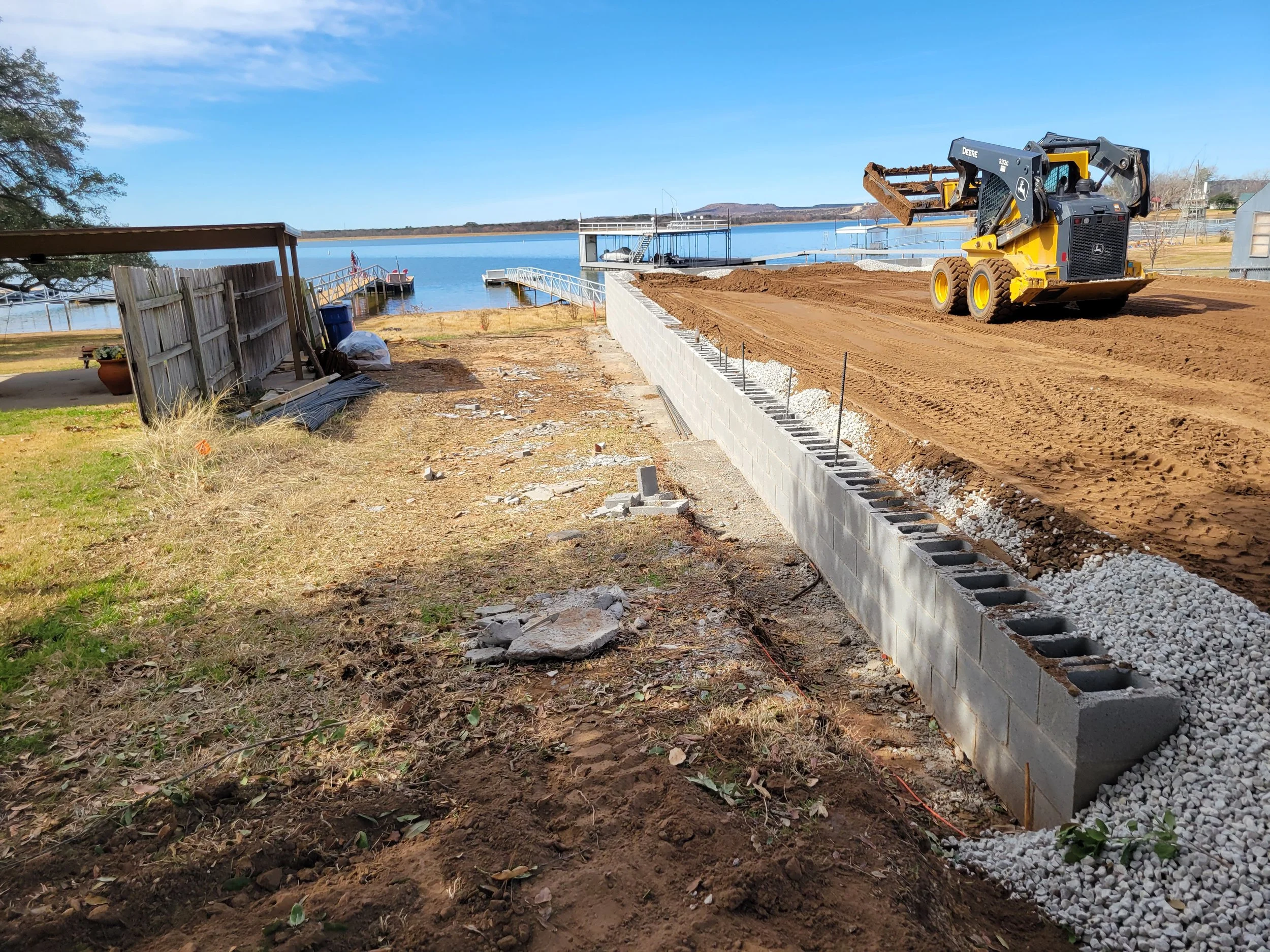 Block Stem Walls with Backfill