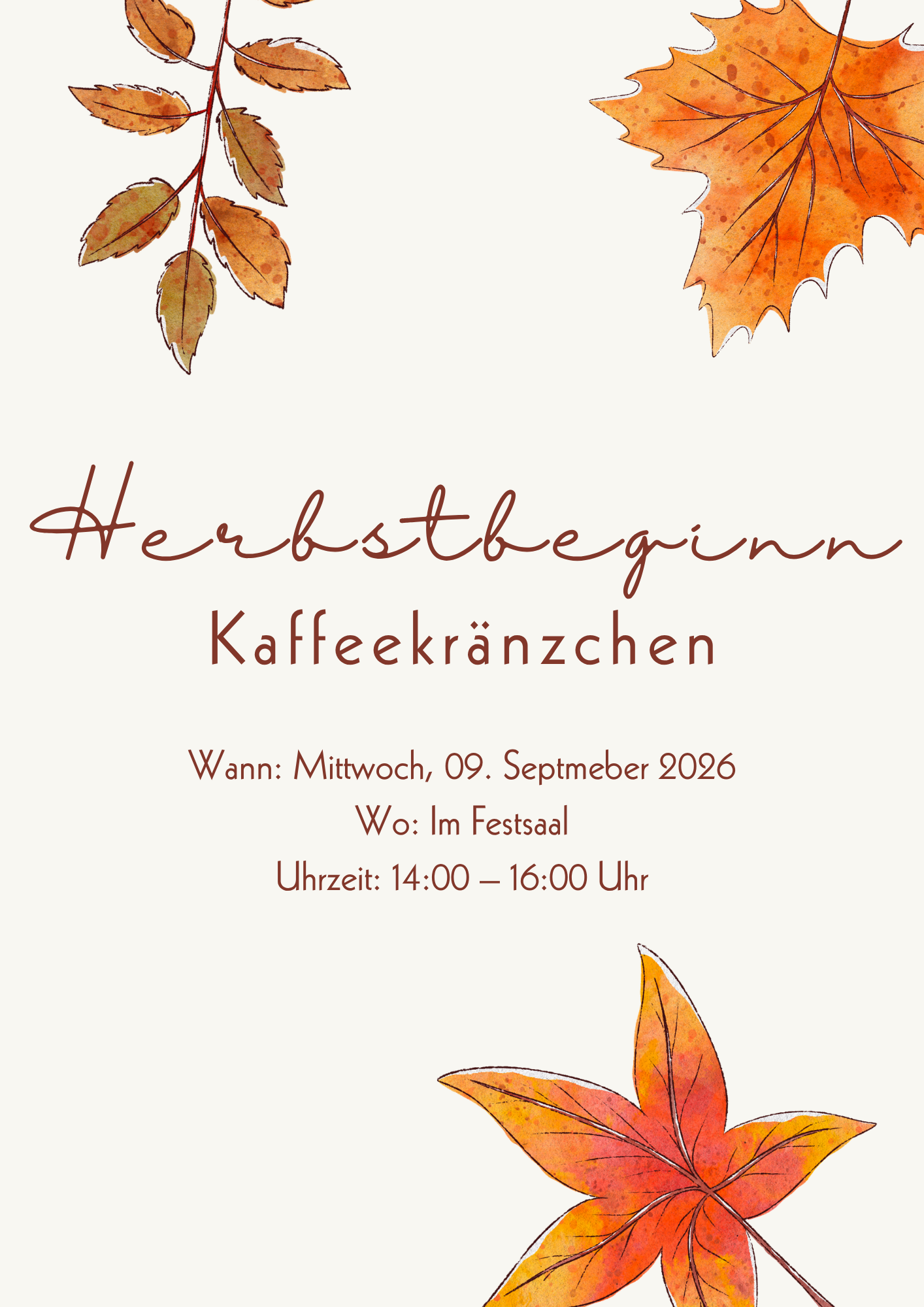 Herbstbeginnkaffeekränzchen