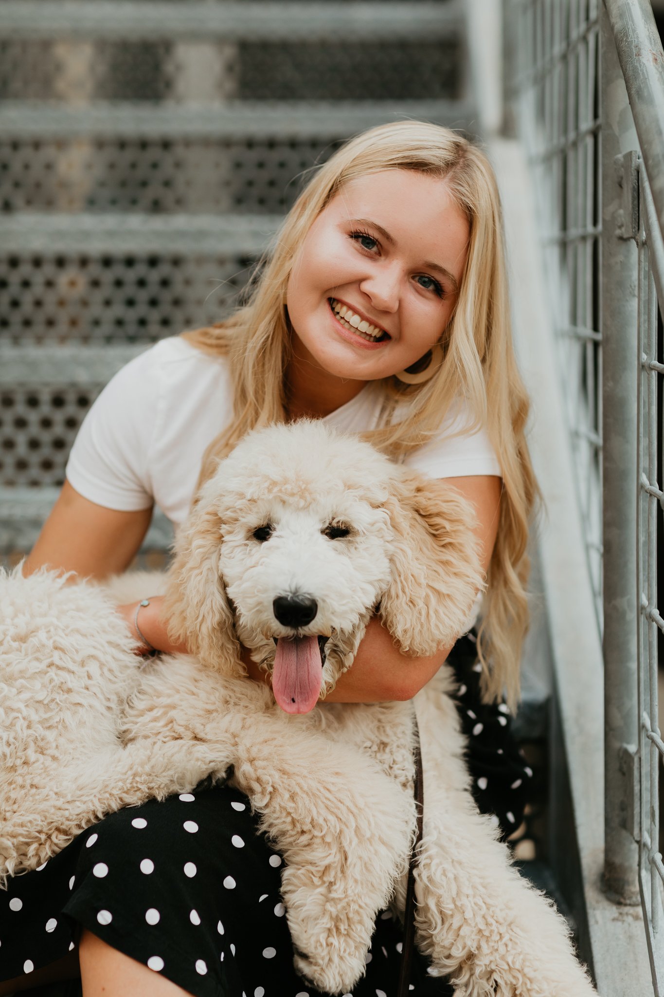 Teen Girl Posing with Dog for Senior Photos in Minneapolis, Minnesota / AMG Photography