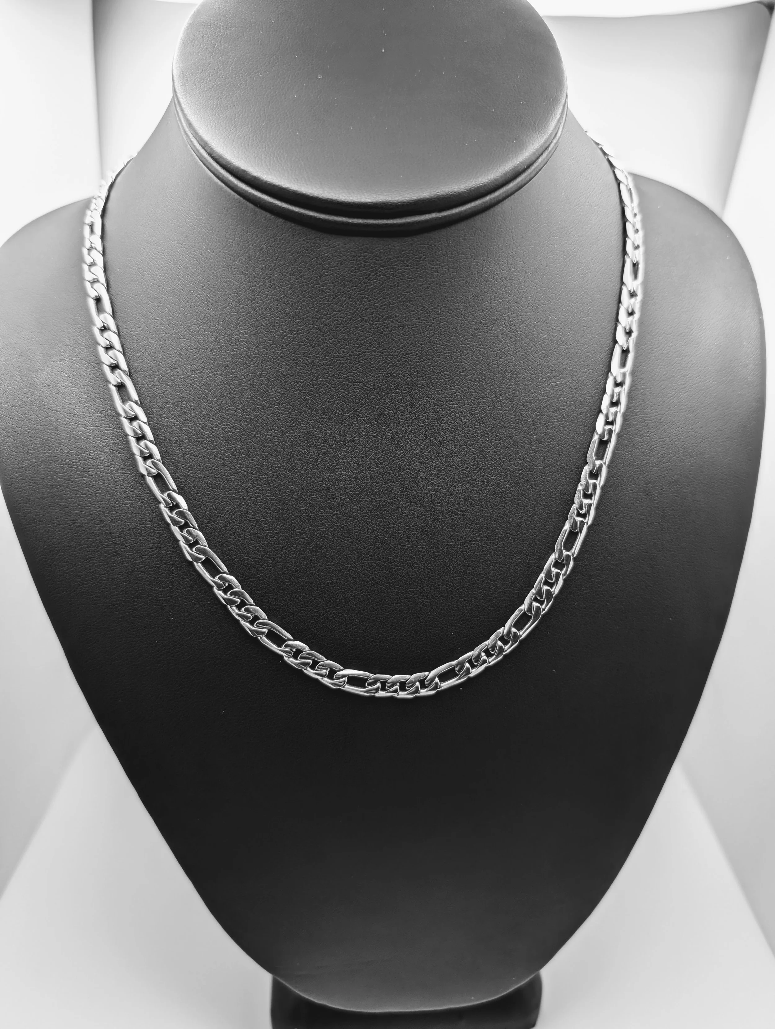 Figaro Chain Silver Necklace 18 inch, 5mm.