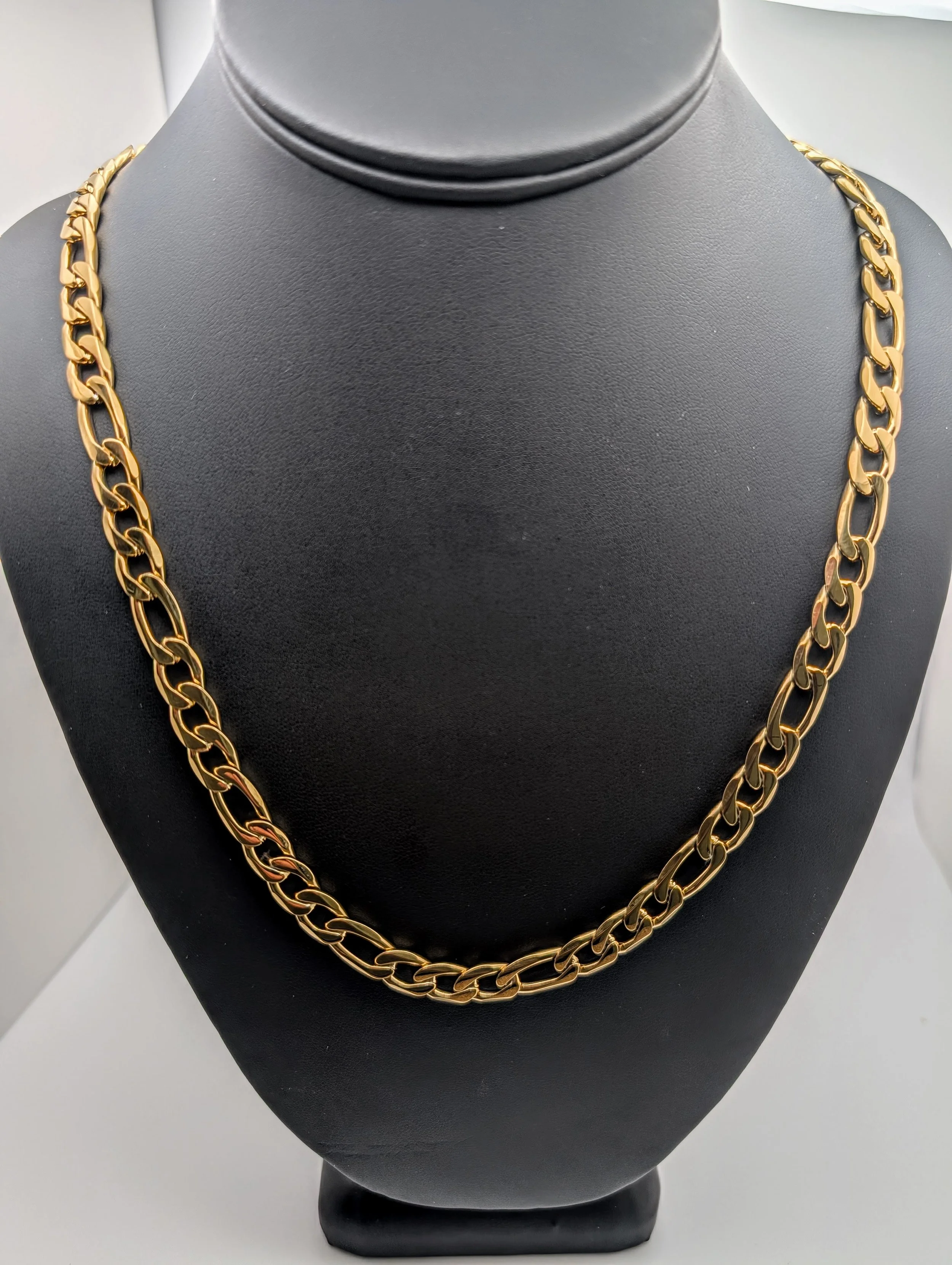 Figaro Gold 24 inch 9mm chain neckless