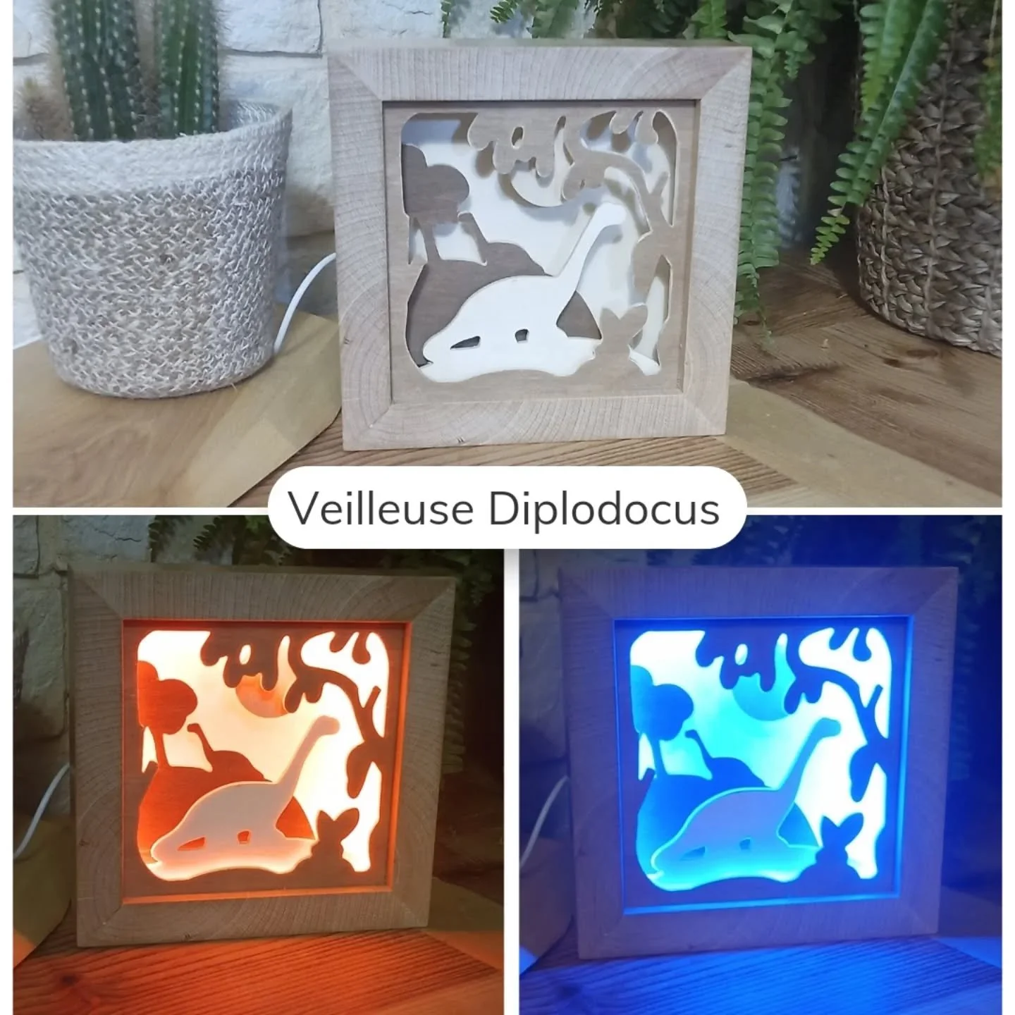 No&euml;l arrive, les nouvelles veilleuses aussi! 

Aujourd'hui c'est deux Diplodocus que l'on peut apercevoir dans leur jungle jurassique.

Tous ces nouveaux mod&egrave;les seront disponibles tr&egrave;s prochainement sur ma boutique!

J'annoncerai 