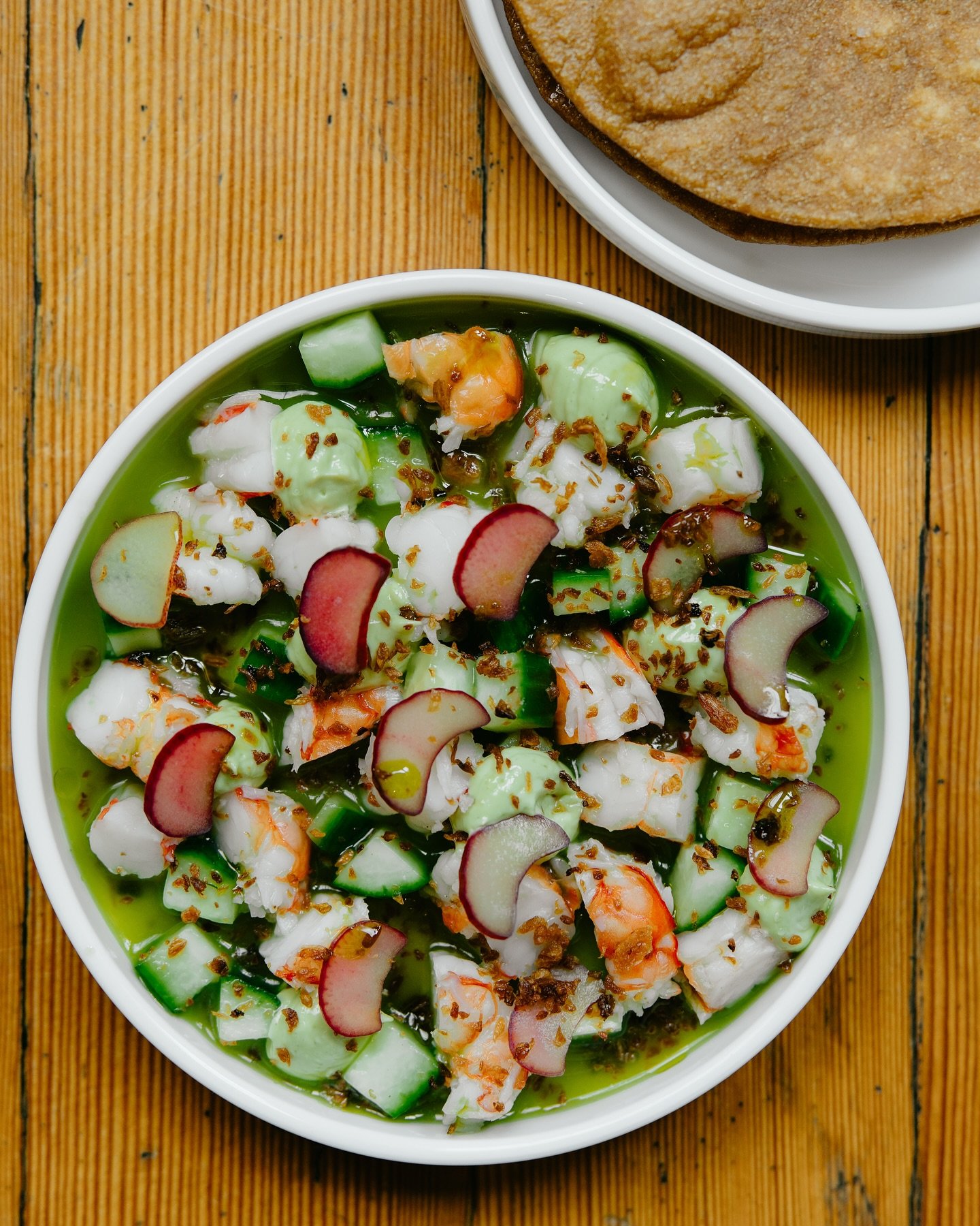 Red Prawn Ceviche. Cucumber. Rhubarb. Avocado 😙 Freshy fresh and feeling like summerrrrrrr! Open all weekend for HH 3-5, Dinner 5-9!

#anacortes #pnwseafood #pnwfood #happyfriday #foodphotographer #foodphotography #skagitvalley #oysterbar #bellyofbe