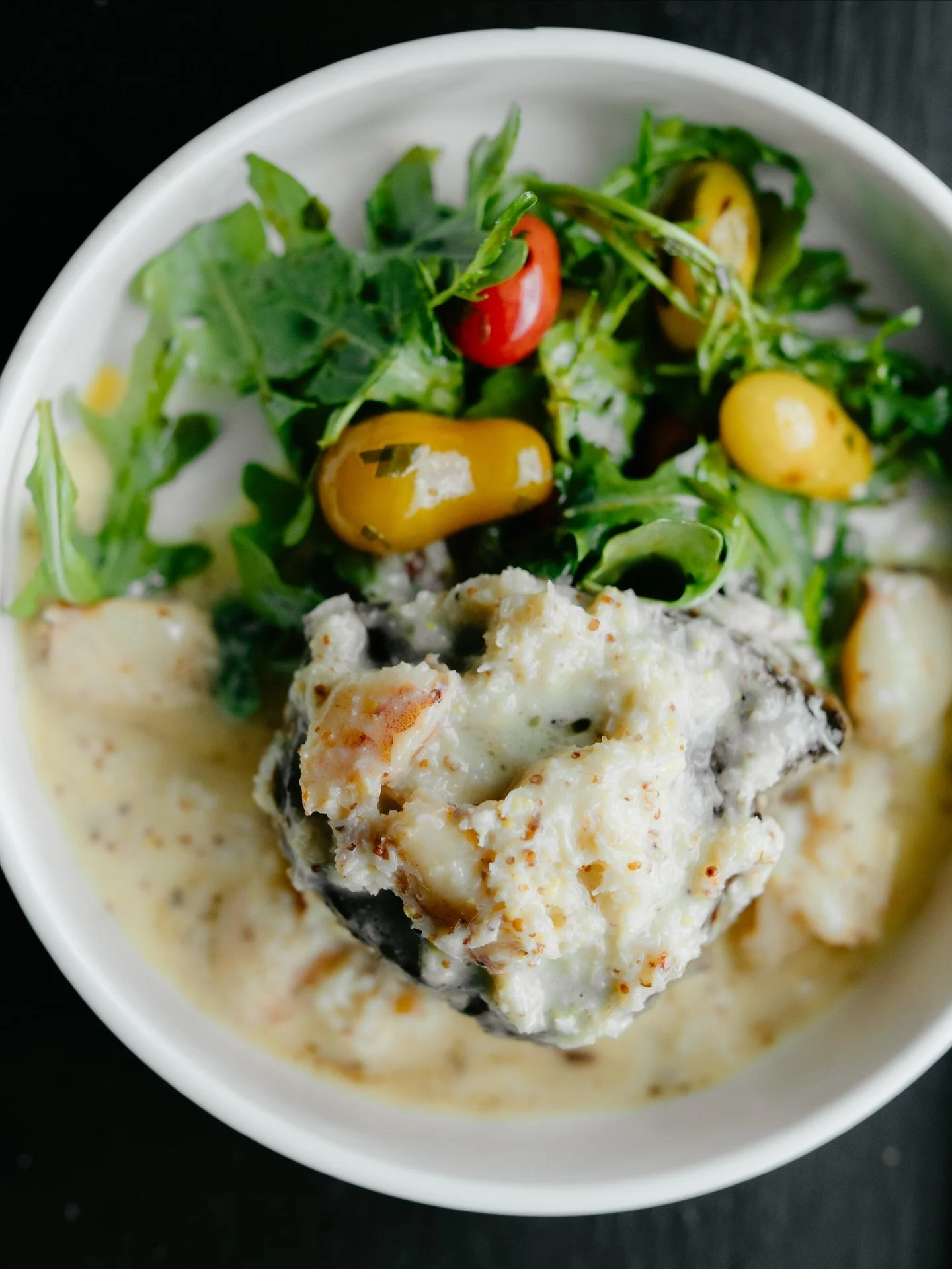 SURF N TURF! 7oz Hangar Tenderloin. Crab Buerre Blanc. Tomato. Frisee. 🤌🏻 Anacortes - come spend your Friday with us, in our dining room or upstairs bar Second Story. Open for HH 3-5, dinner 5-9!