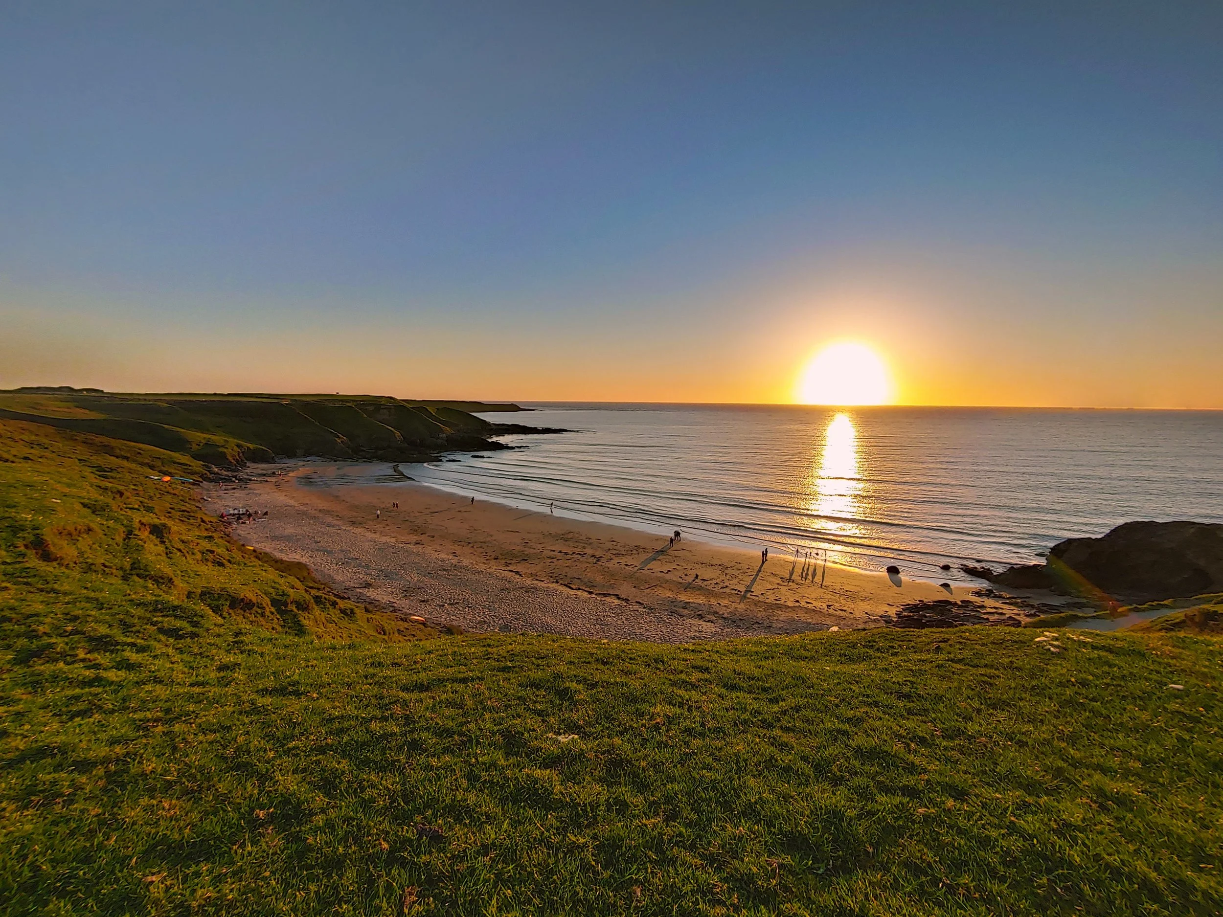 Amazing sunset on beaches in North Wales
