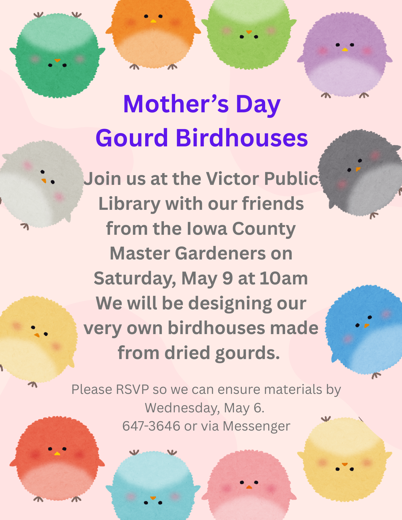 Mother's Day Birdhouse Gourds