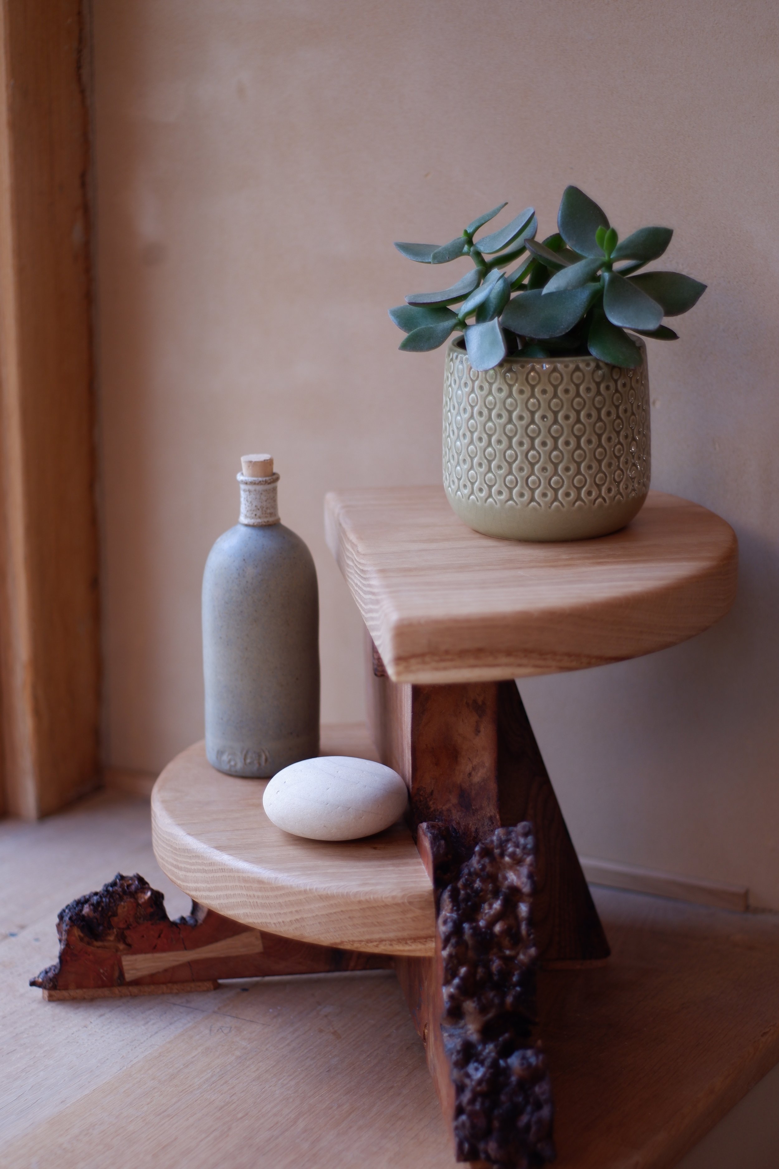 Bonsai Table of Oak and Burr Elm