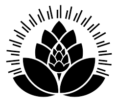 Silhouette of a stylized lotus flower with radiating lines.