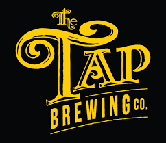 The Tap Brewing Co logo in yellow on black background.