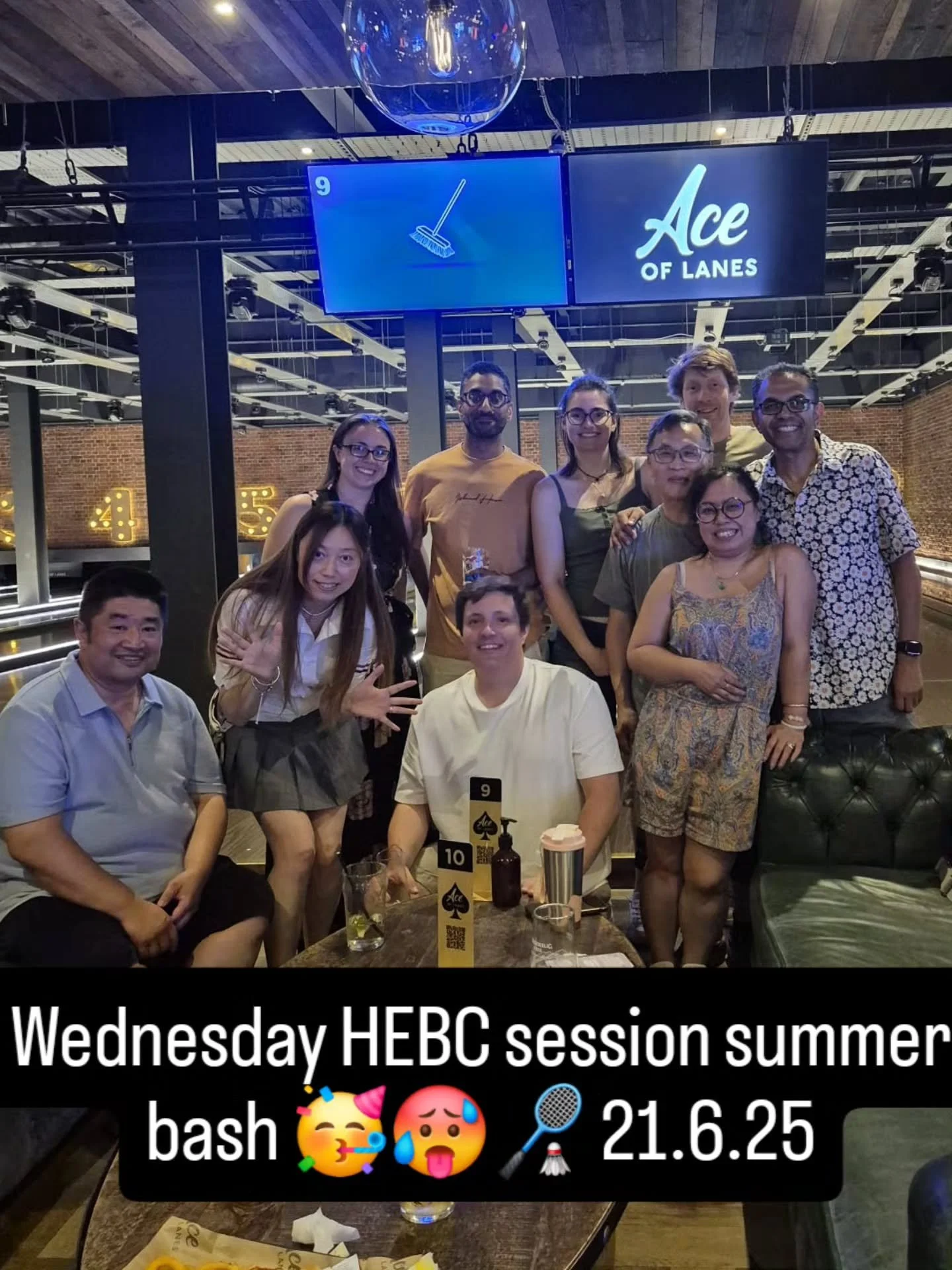 21.6.25- Wednesday HEBC session summer bash! Bowling, pool and some rather dodgy dancing.

#bishopsstortford #hertfordshire #essex #badminton #nightout #dodgydancing