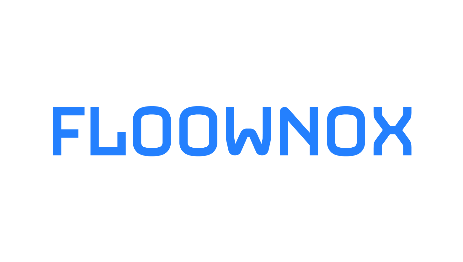 Text displaying the word 'FLOOWNOX' in blue on a white background.