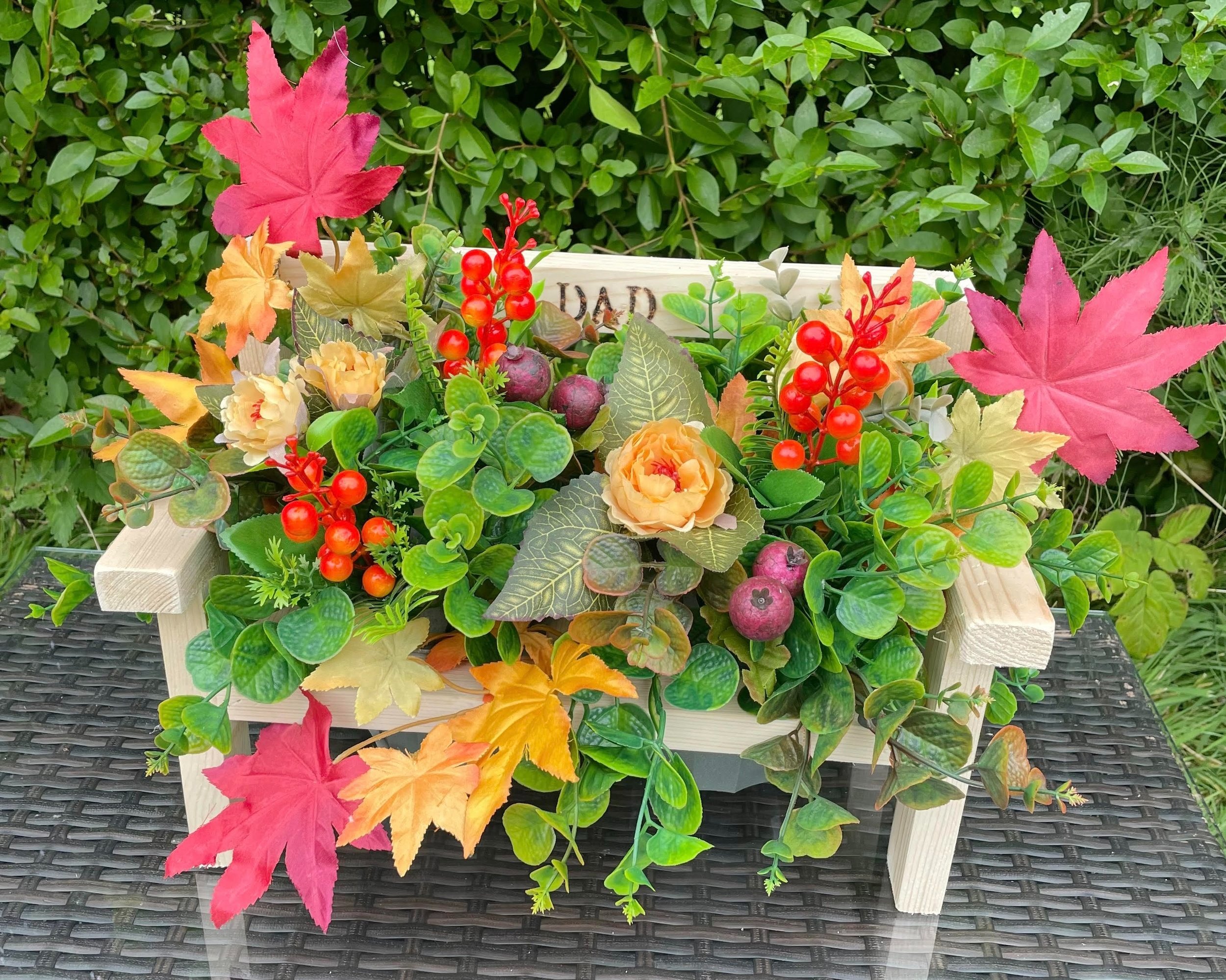 Personalised Autumn Memorial Bench