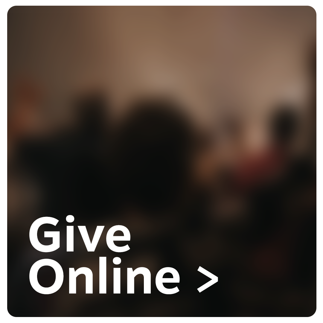 Blurred background with text 'Give Online >' in white, likely a website donation prompt.