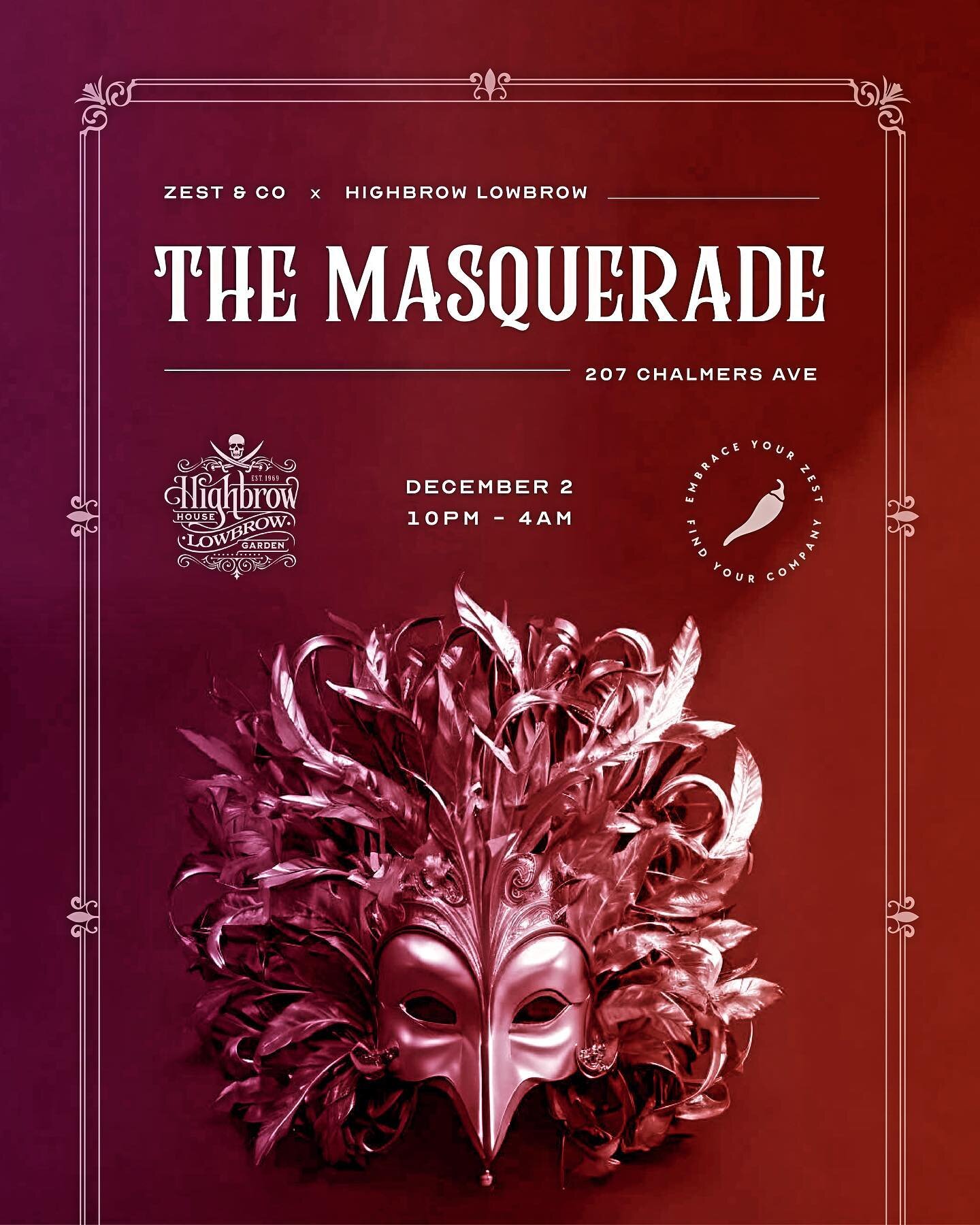 Our final party of 2023 is LIVE and we&rsquo;re so stoked to close out our 1st year with all of y&rsquo;all!!

The Masquerade will be a formal, mask-required party where chic sophistication meets a classic throw down banger. And we&rsquo;re teaming u