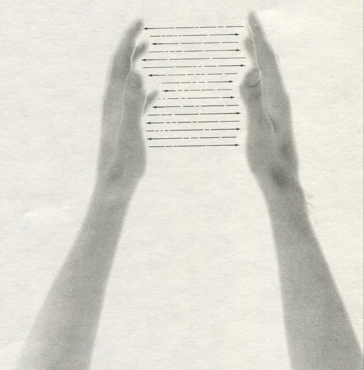 Hands emitting subtle sound frequencies representing energetic resonance and vibrational healing