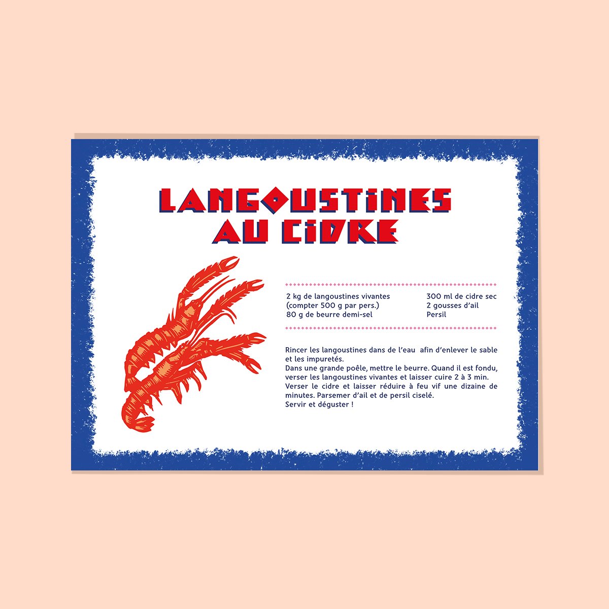 Carte postale recette langoustine au cidre