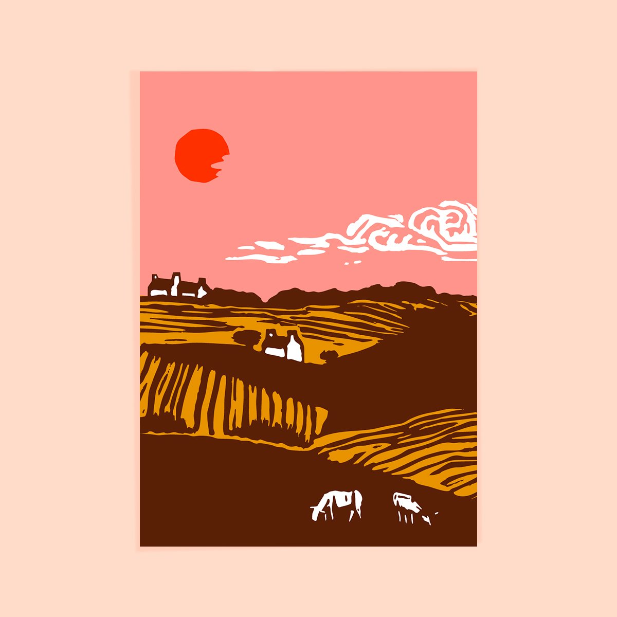 Carte postale champ Pouldu