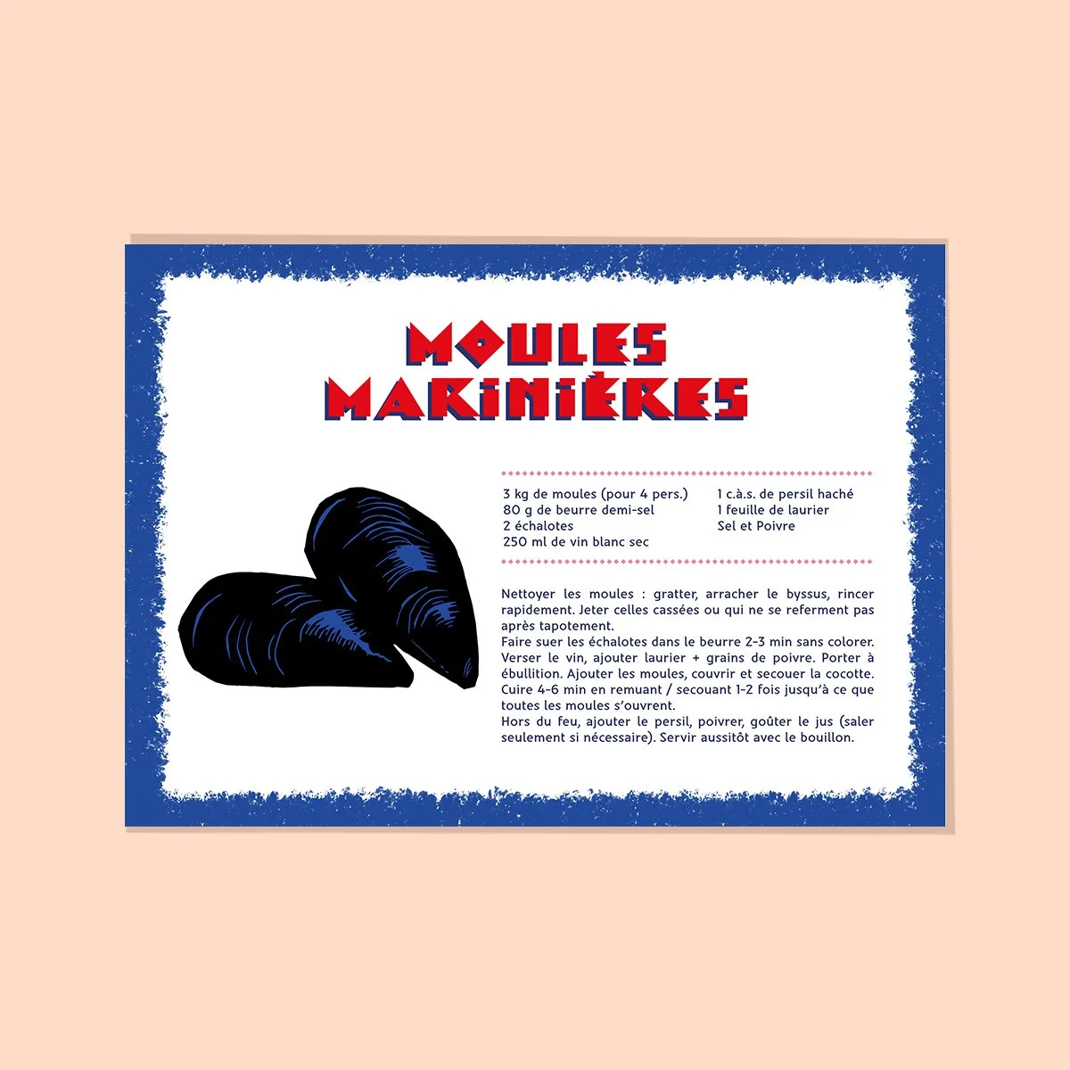 Carte postale recette moules