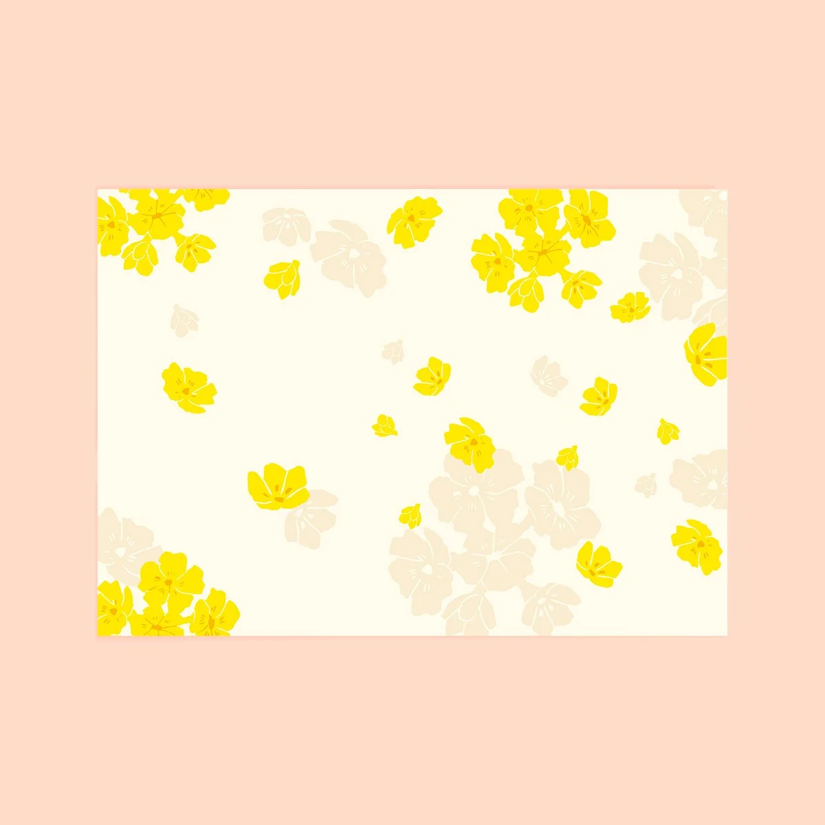 Carte postale envolée de primevères