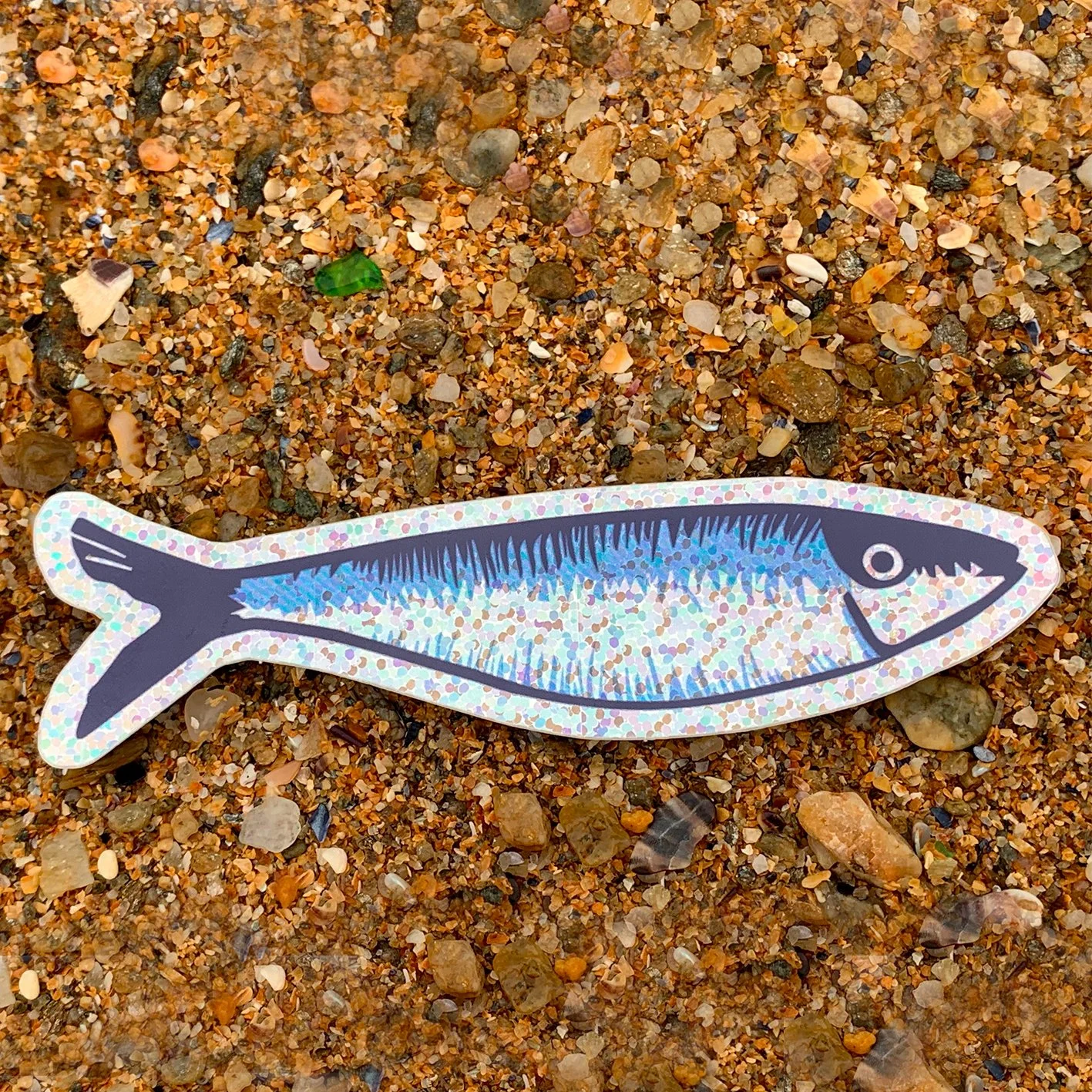 Autocollant sardine bleue