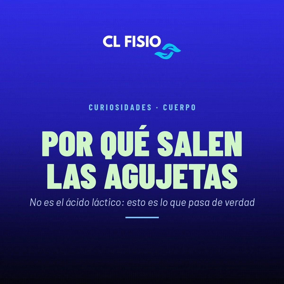 Por qué salen las agujetas (y por qué no es el ácido láctico)