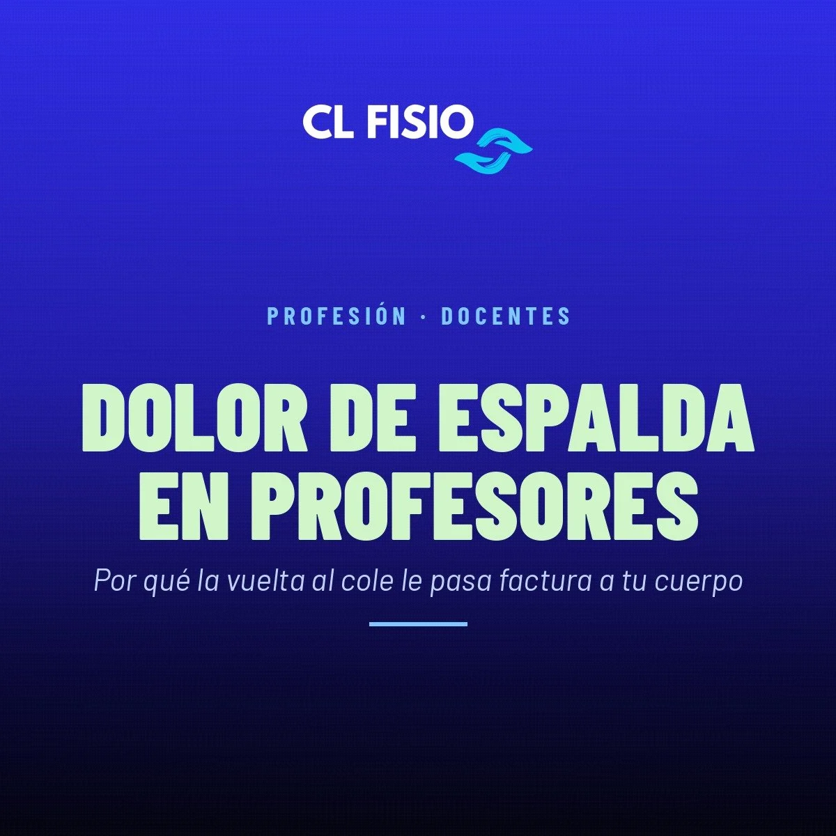 Dolor de espalda en profesores: por qué la vuelta al cole le pasa factura a tu cuerpo