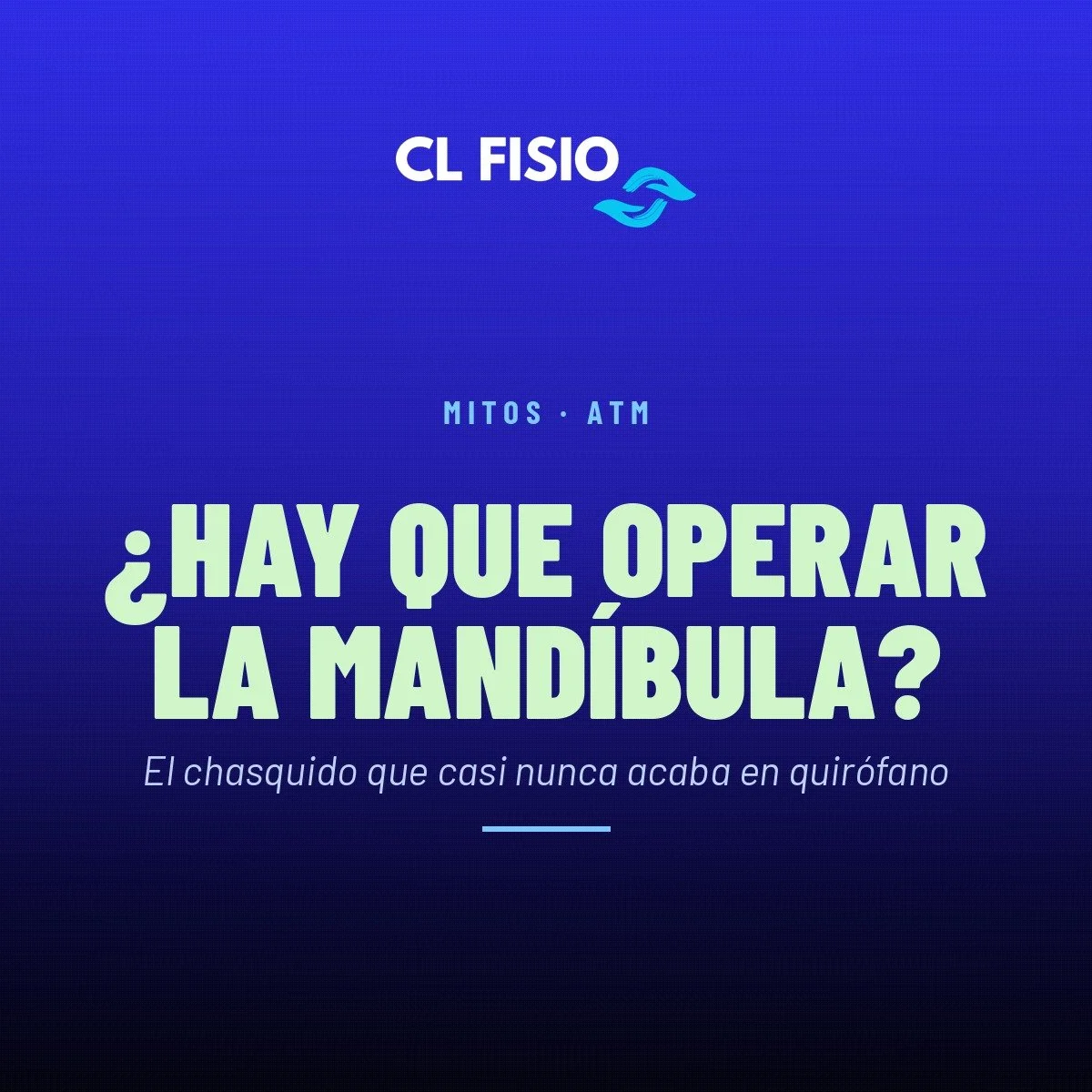 Mito: «hay que operar la mandíbula si chasquea»