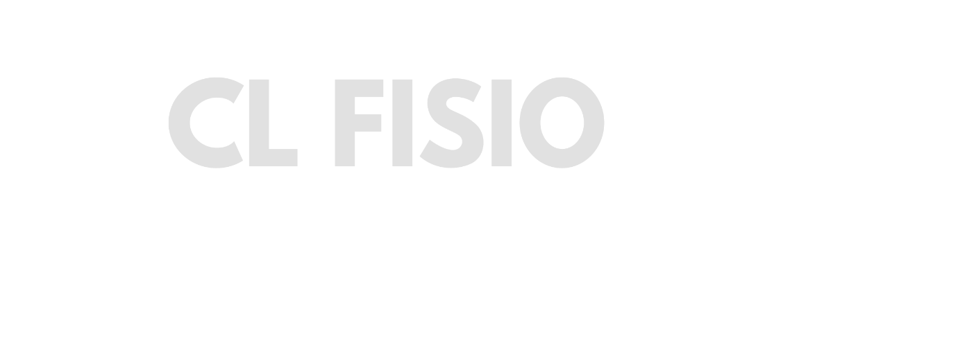 Logotipo con las palabras 'CL FISIO' y una figura de dos manos estilizadas entre ellas.