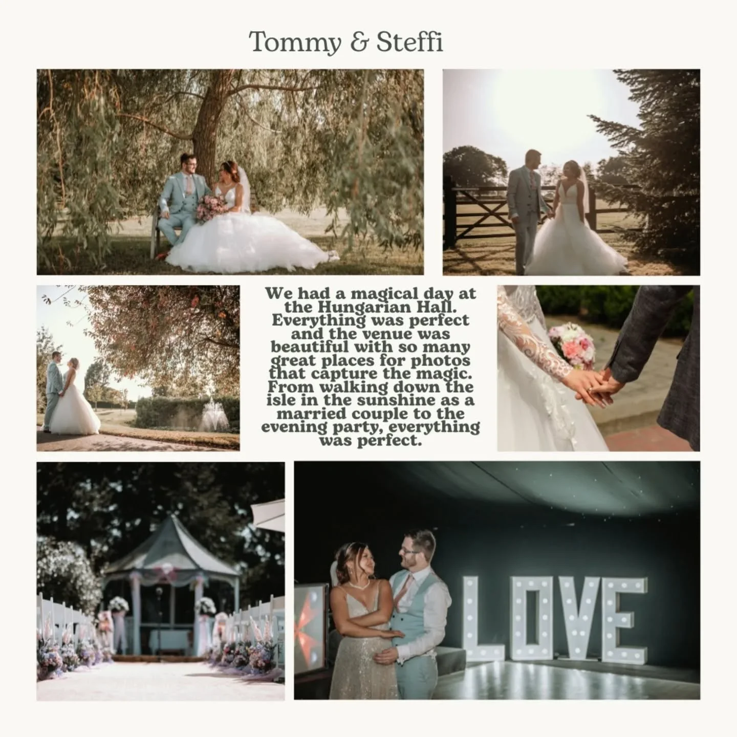 🎉 Wedding Memories at Hungarian Hall 🎉
Tommy & Steffi have shared some stunning photos and heartfelt memories from their beautiful wedding day at Hungarian Hall Estate on 9th September 2023. Their story has now been entered into
