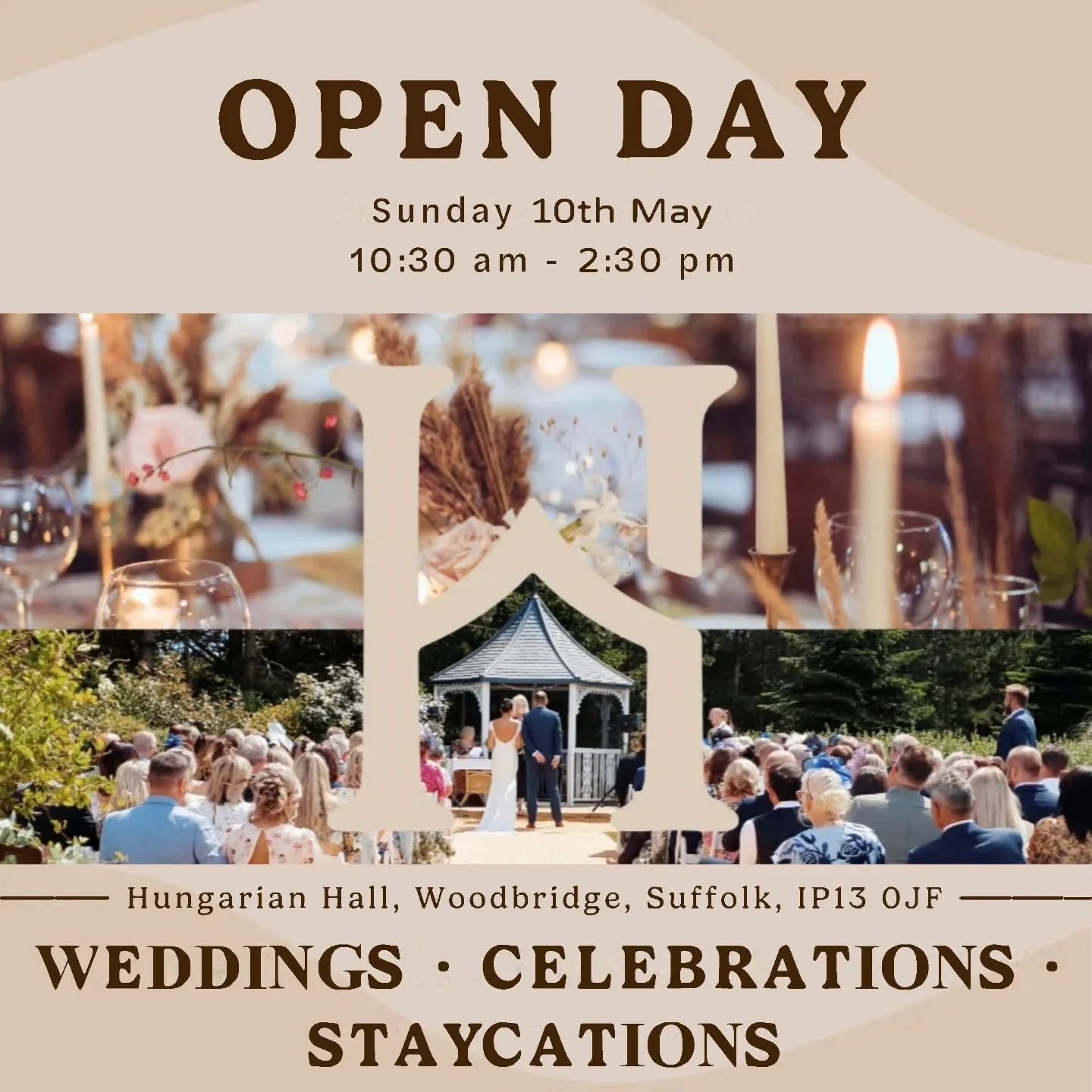 We&rsquo;re delighted to invite you to our&nbsp;Wedding Open Day&nbsp;on&nbsp;Sunday 10th May 2026, and we&rsquo;d love for you to join us.

This is the perfect opportunity to explore our venue dressed for a wedding, meet our experienced team, and ga
