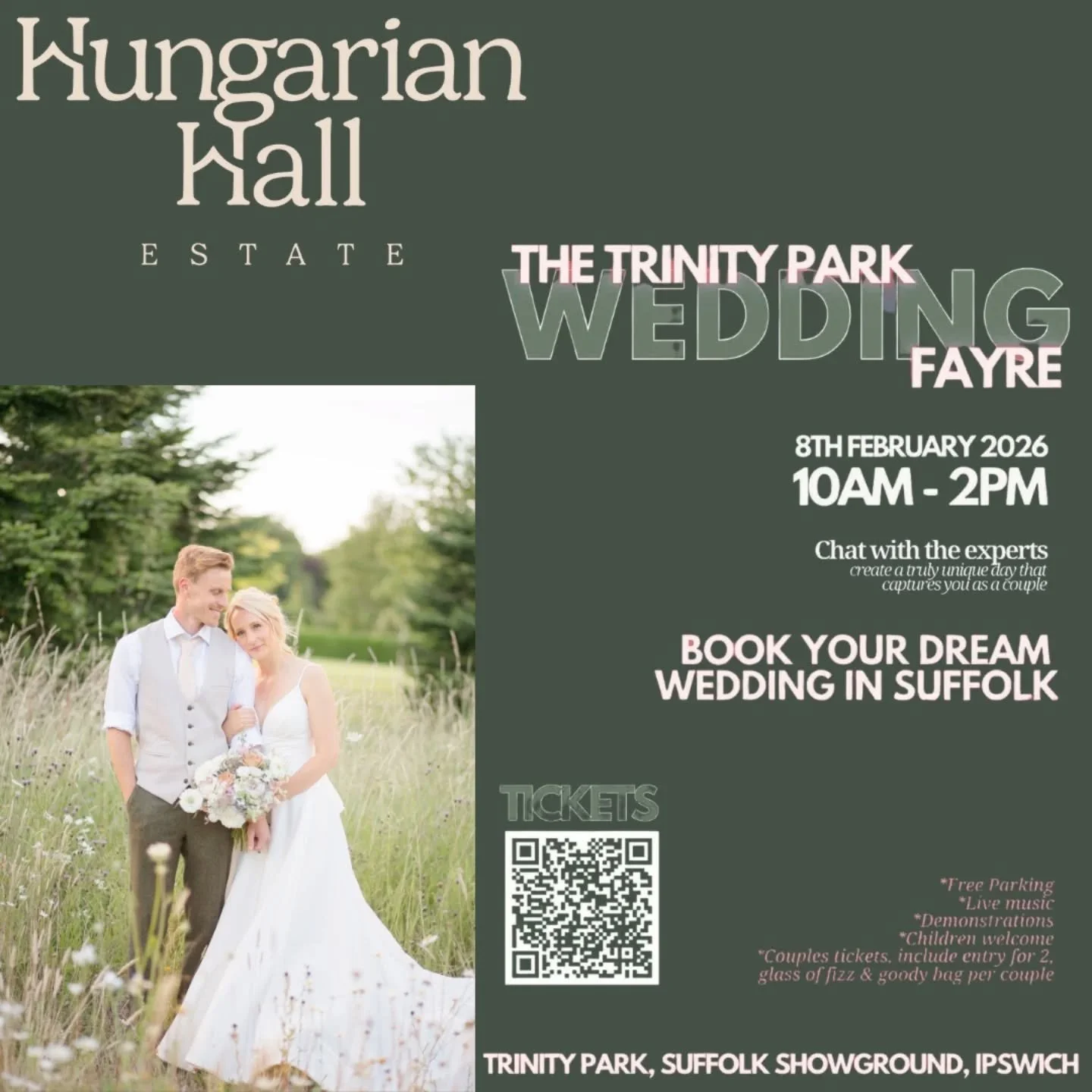 Hungarian Hall Estate are exhibiting at the Trinity Park Wedding Fayre ✨
If you&rsquo;re searching for the perfect wedding venue, pop along for a chat with Michaela &amp; David, and meet lots of other amazing suppliers.

#weddingfayre
#suffolkwedding