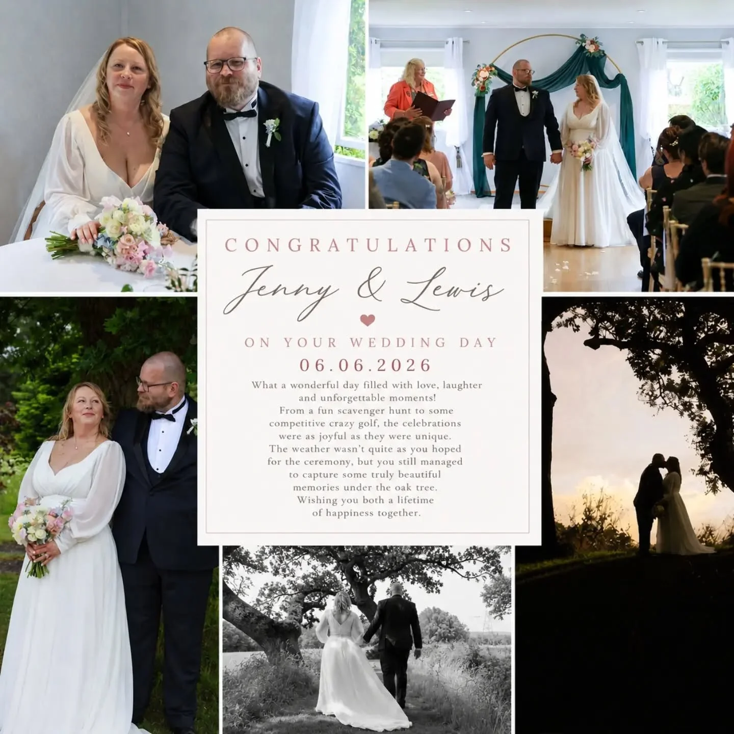 💍&nbsp;Congratulations Jenny &amp; Lewis&nbsp;💍

What a wonderful day celebrating the marriage of Jenny &amp; Lewis at&nbsp;Hungarian Hall Estate&nbsp;on&nbsp;6th June 2026.&nbsp;❤️

Although the weather had other ideas for their outdoor ceremony p