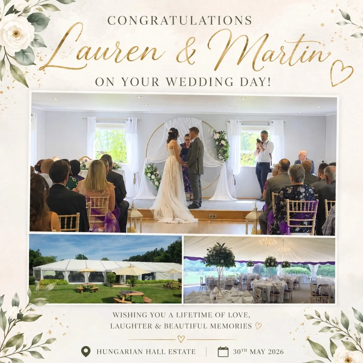 ✨&nbsp;Congratulations Lauren &amp; Martin&nbsp;✨

We had the absolute pleasure of hosting Lauren &amp; Martin's wedding ceremony and reception at Hungarian Hall Estate on a beautiful May day.

The happy couple spent the weekend celebrating with fami