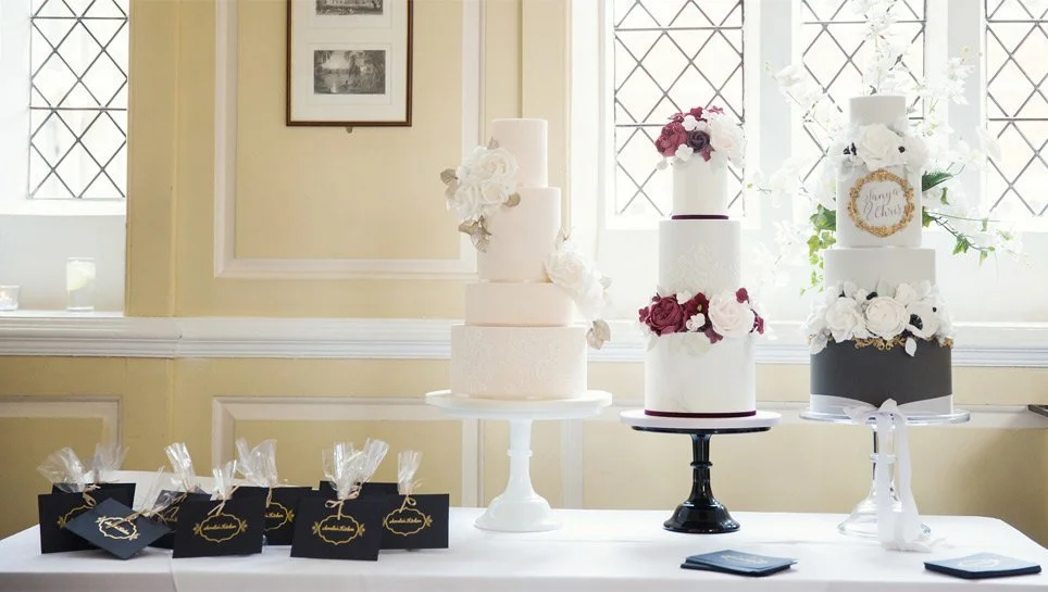 Three different wedding cakes