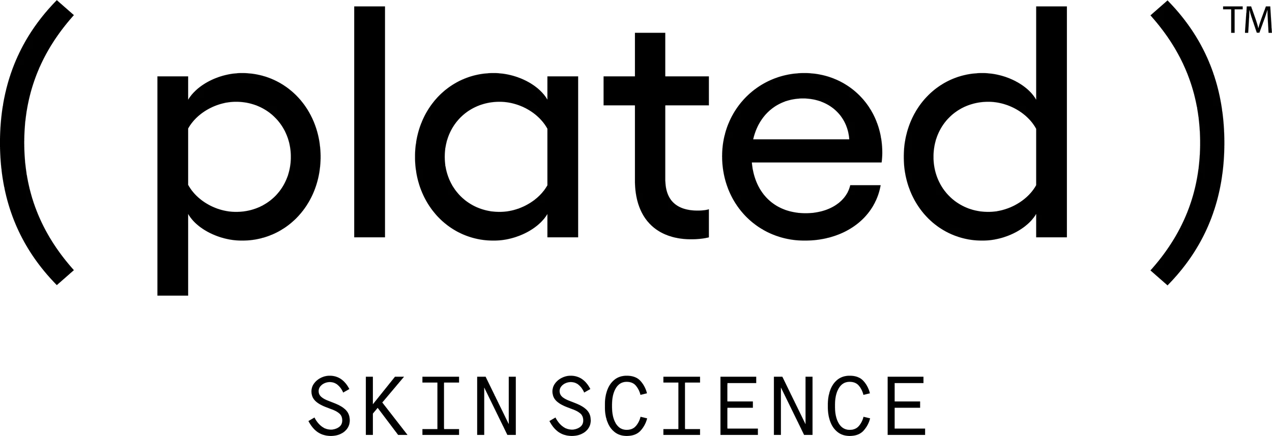 Plated SkinScience medical-grade exosome skincare brand logo offered at a·dore aesthetics & medspa.