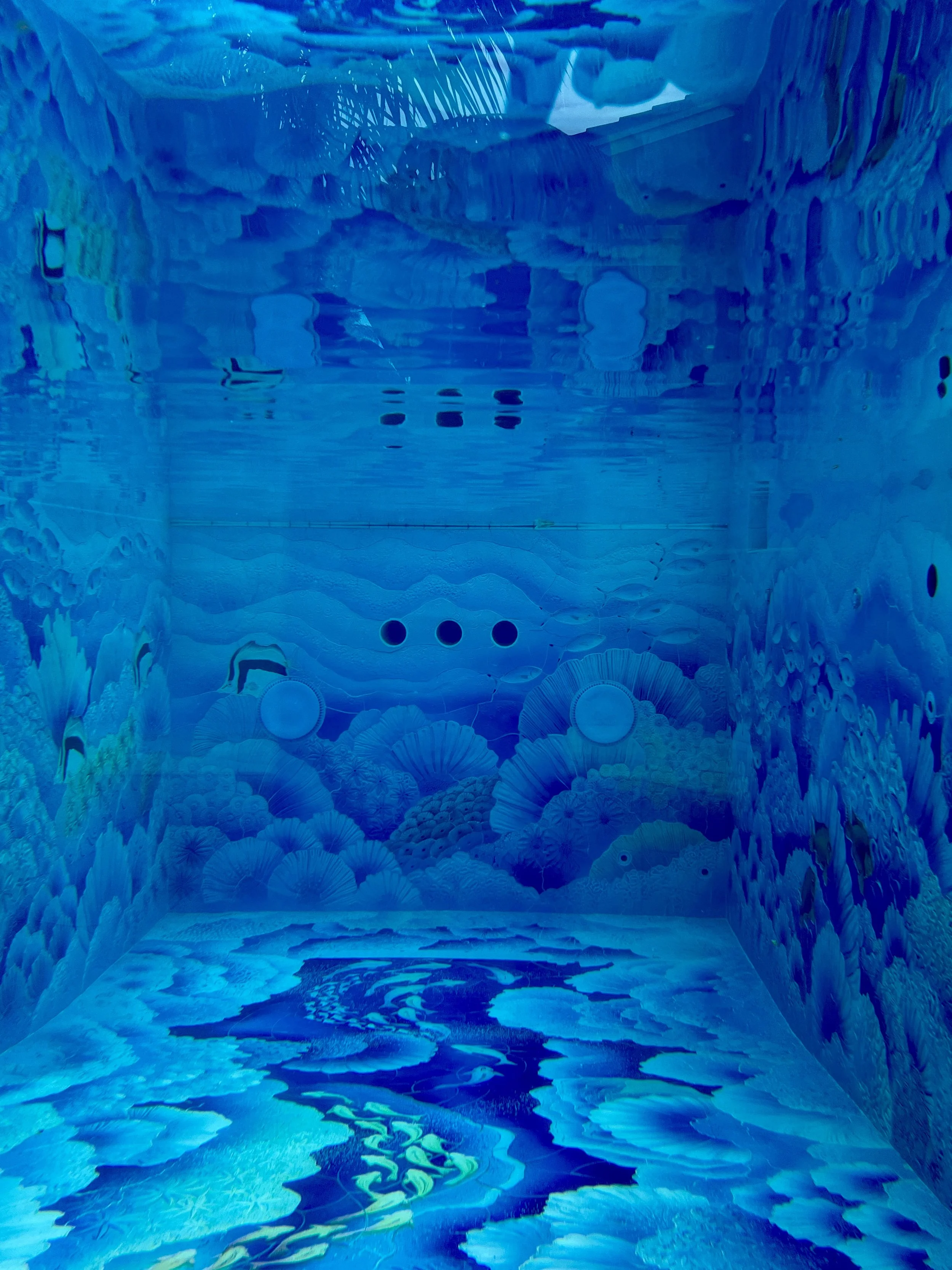 Crystal clear water, showcasing custom tile work of art in Montecito.