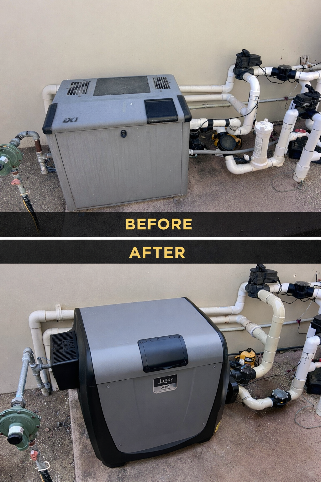 Pool heater upgrade in Goleta.