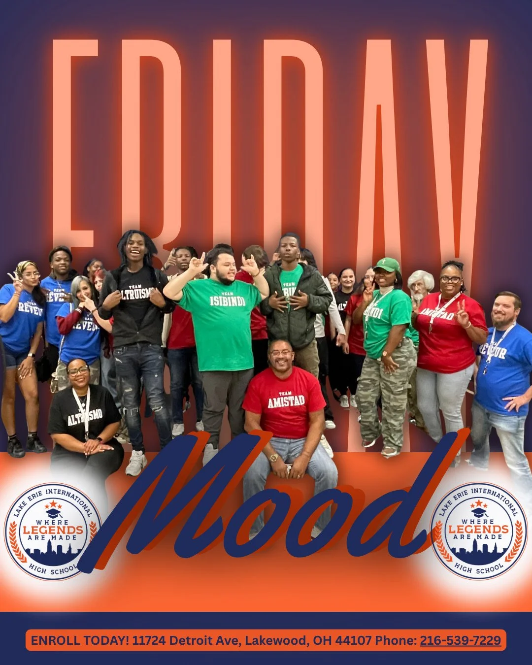 🔥 Friday Mood at LEIH! 🔥
Our students and staff know how to bring the energy and school spirit! 💪💙 Wrapping up the week the Lake Erie way — with teamwork, positivity, and legendary vibes! 🌟
#LEIH #FridayMood #WhereLegendsAreMade #SchoolS