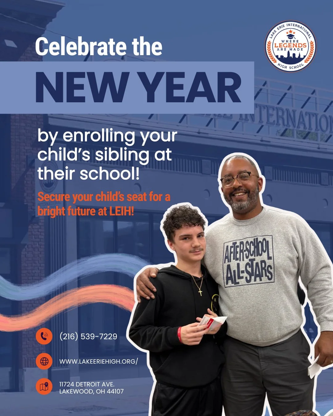 Celebrate the new year by enrolling your child&rsquo;s sibling at LEIH! 🎉 We love welcoming families who grow together.⁠
⁠
Website: www.lakeeriehigh.org/⁠
⁠
Address: 11724 Detroit Ave. Lakewood, OH 44107⁠
⁠
Phone: (216) 539-7229