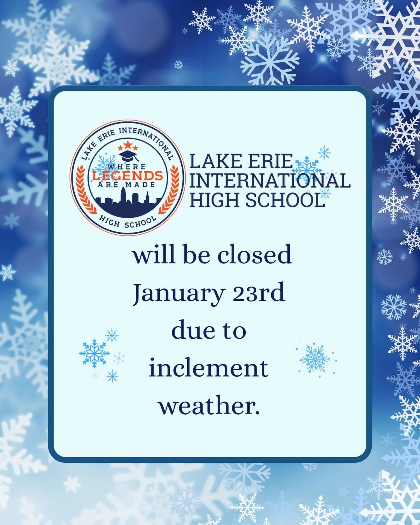 Stay safe and warm today.