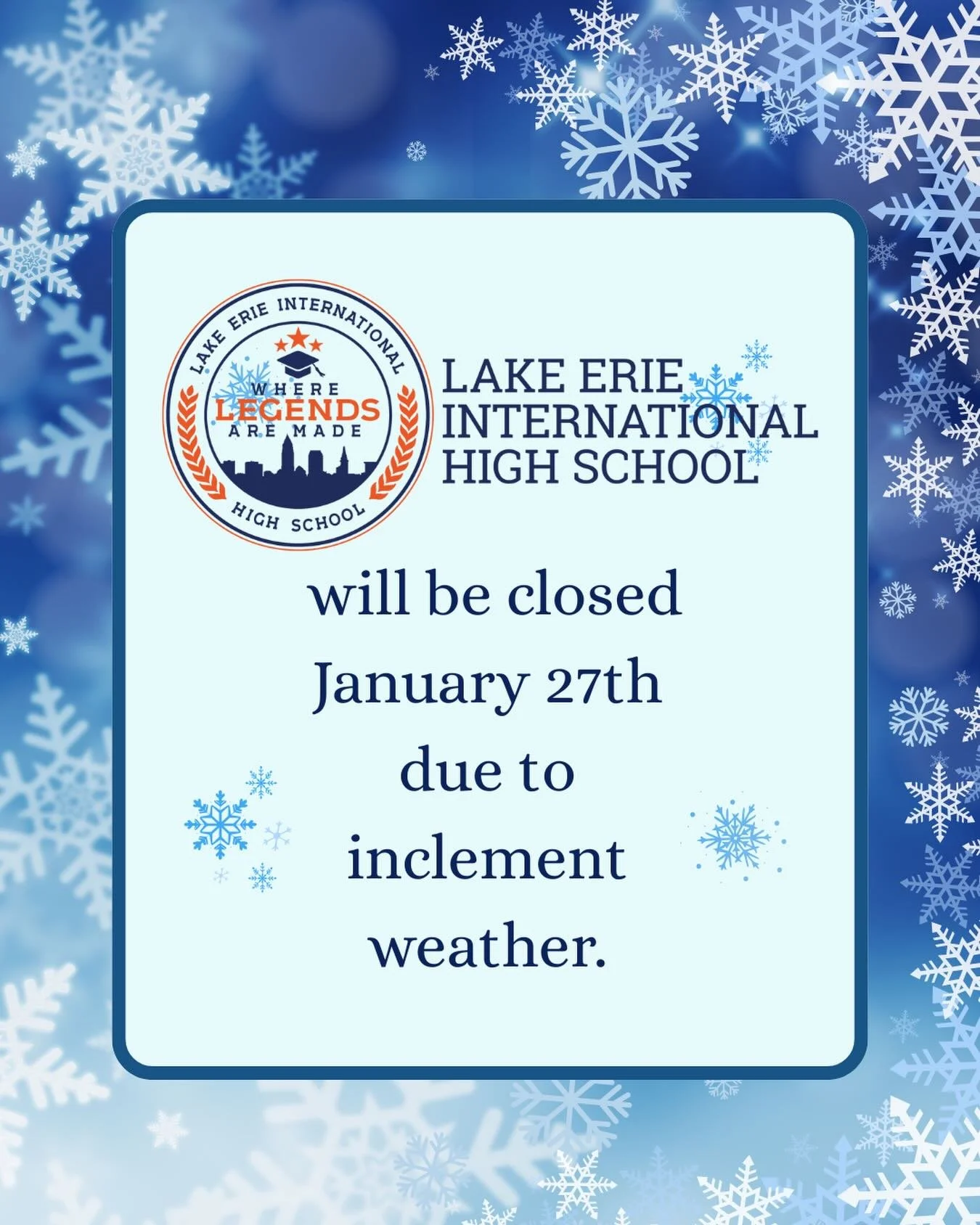 Stay safe and warm, Legends.