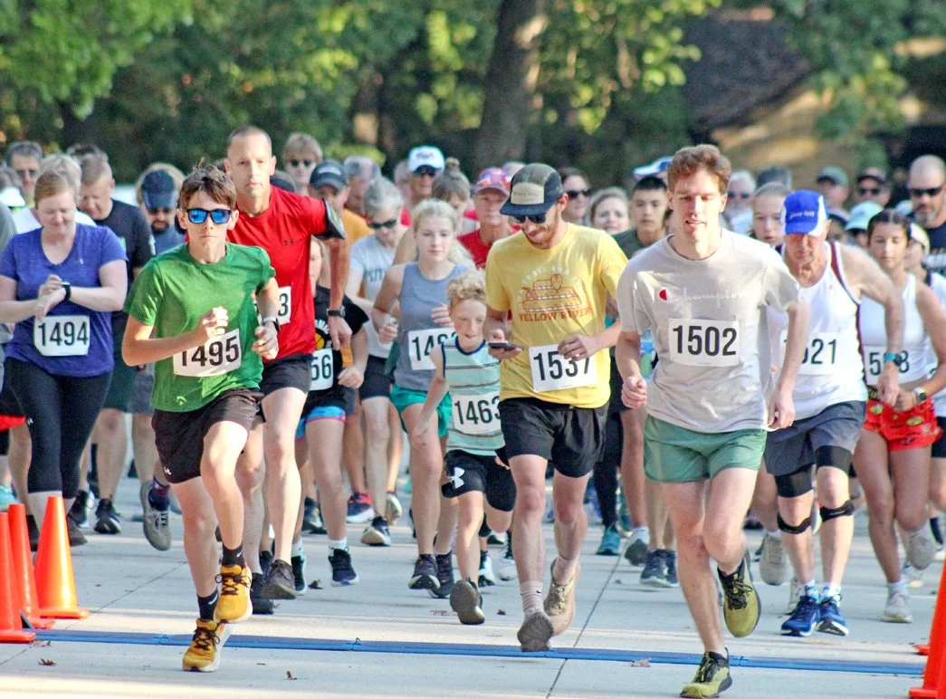 Starting line for the Great River Road Road Race in McGregor, Iowa.