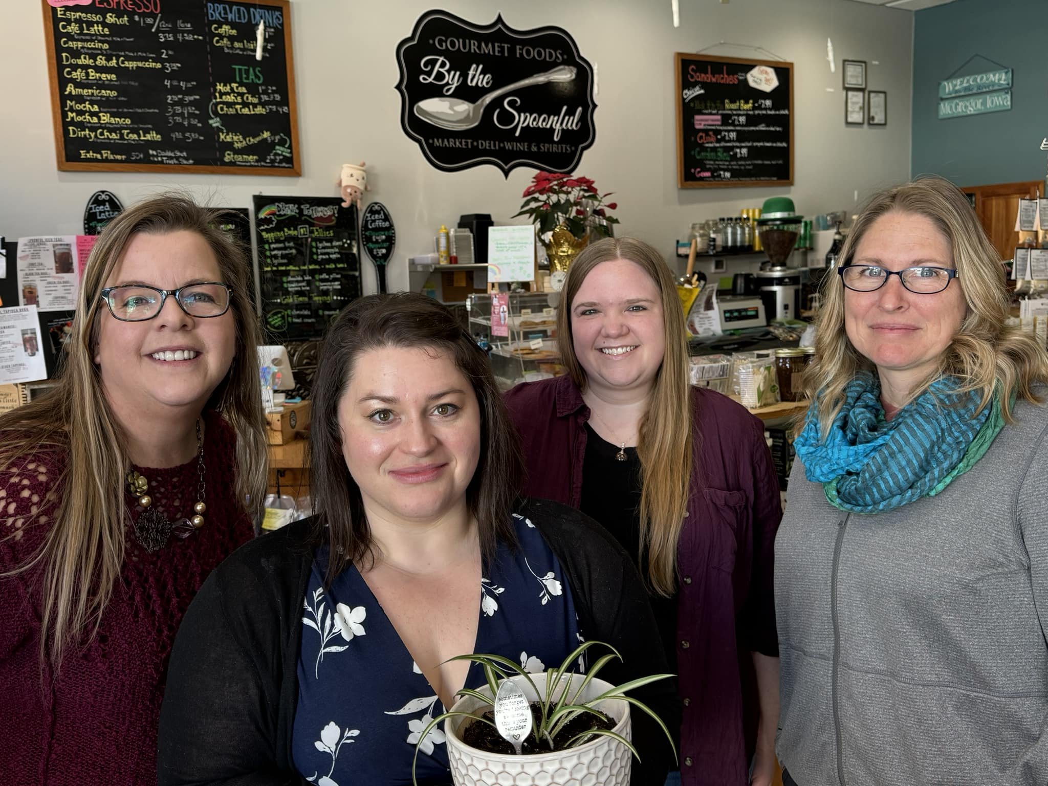 Chamber Directors present a token of appreciation to former board president Katie Ruff, owner of By The Spoonful, who resigned recently. We are thankful and fortunate to have had Katie working on behalf of the communities of McGregor and Marquette fo