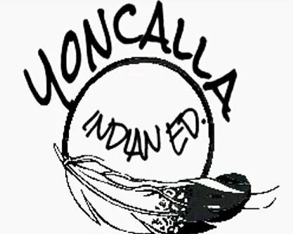 A black and white drawing with the words 'Youncalla' and 'Urban End' written around a circle, with a dragonfly illustration at the bottom.