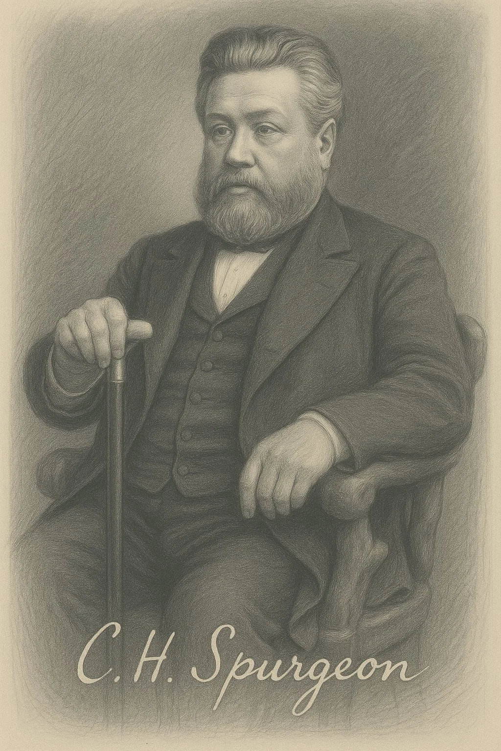 Portrait of Charles Spurgeon with a cigar — illustrating Christian liberty and the posture of the soul before God.