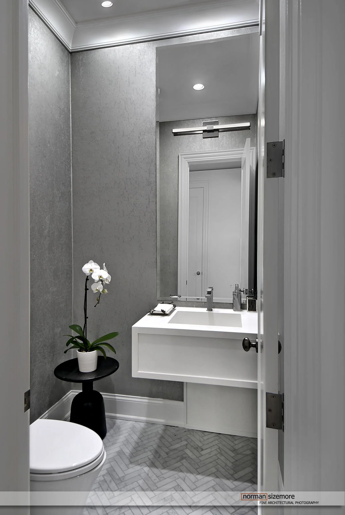 Elegant Powder Room - — Norman Sizemore | Chicago-based architectural ...